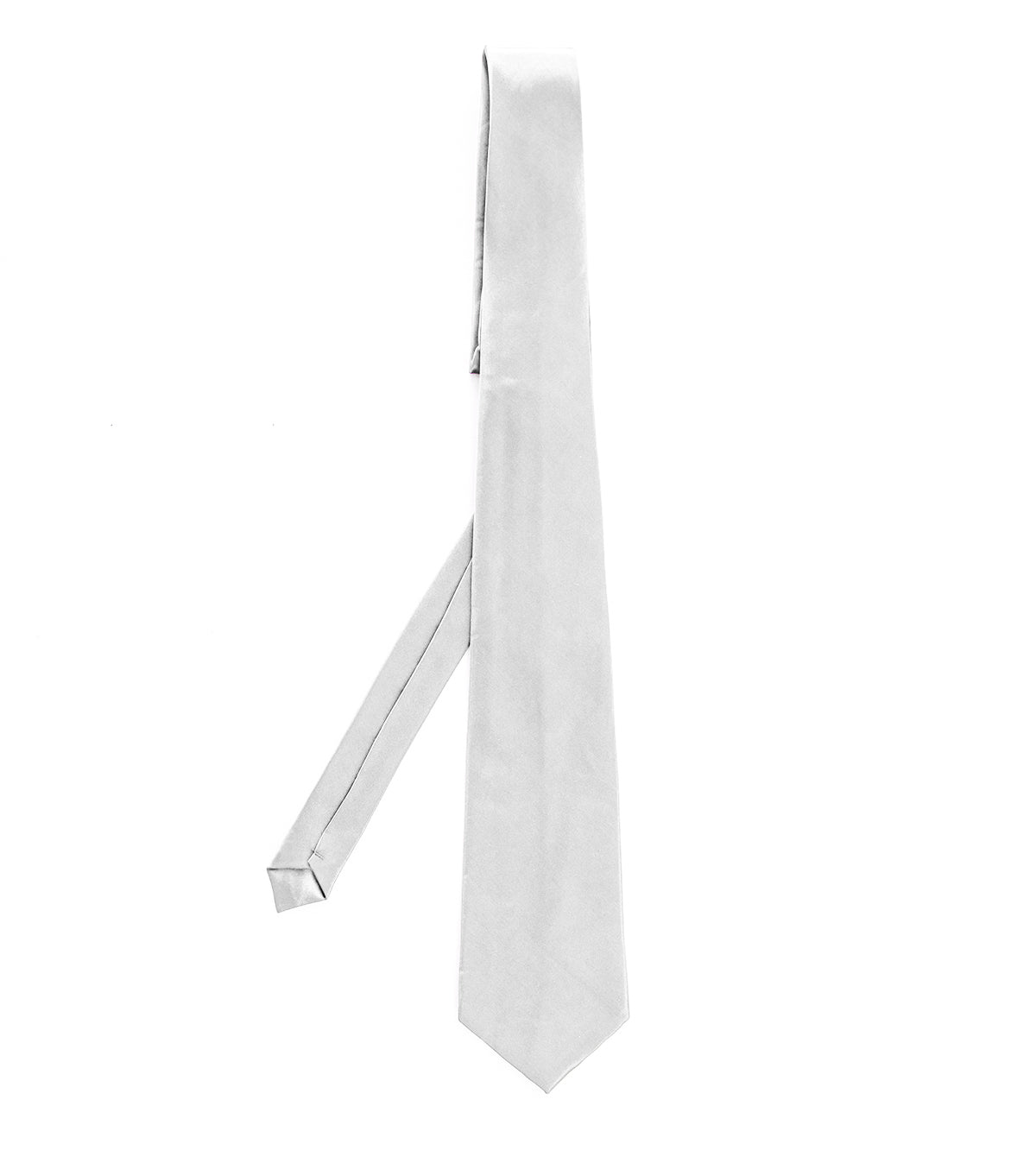 Cravatta Uomo Unisex Elegante Cerimonia Casual Basic Raso Bianco GIOSAL-CP1030A