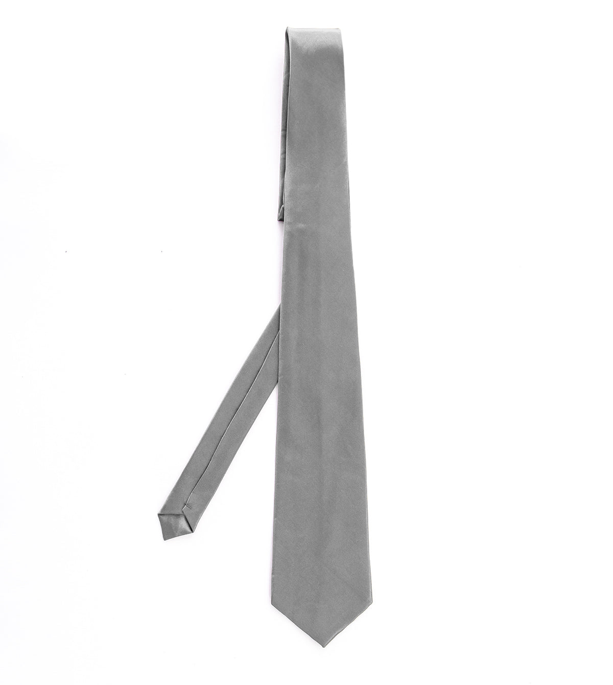 Unisex Men's Tie Elegant Casual Ceremony Basic Gray Satin GIOSAL-CP1031A