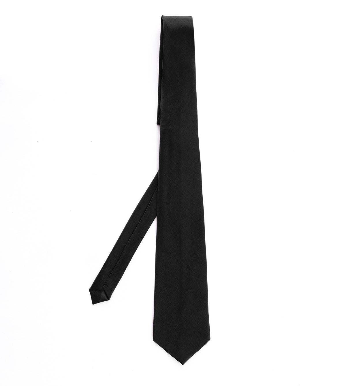 Unisex Men's Tie Elegant Ceremony Casual Basic Black Satin GIOSAL-CP1032A