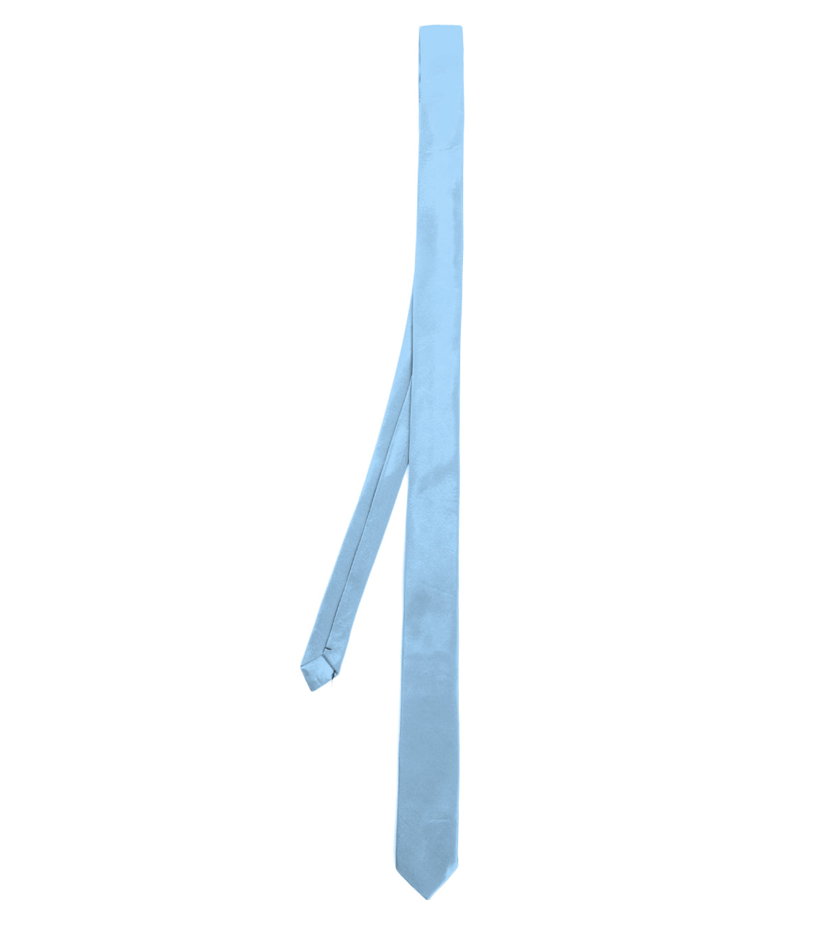 Cravattino Uomo Unisex Cravatta Sottile Elegante Cerimonia Casual Basic Raso Celeste GIOSAL-CP1043A