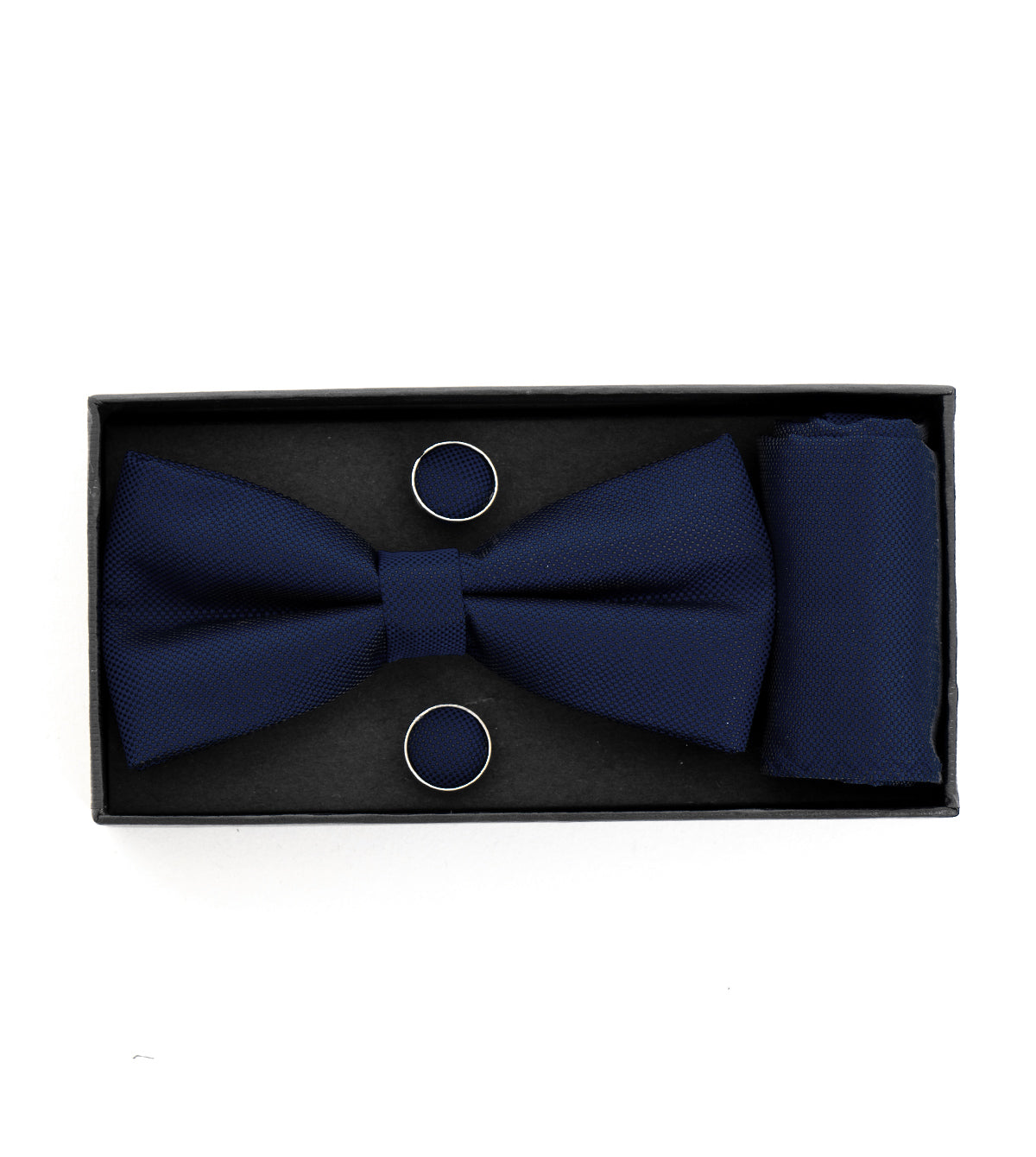 Bow Tie Cufflinks Clutch Set for Men Unisex Elegant Blue Ceremony GIOSAL-CP1081A