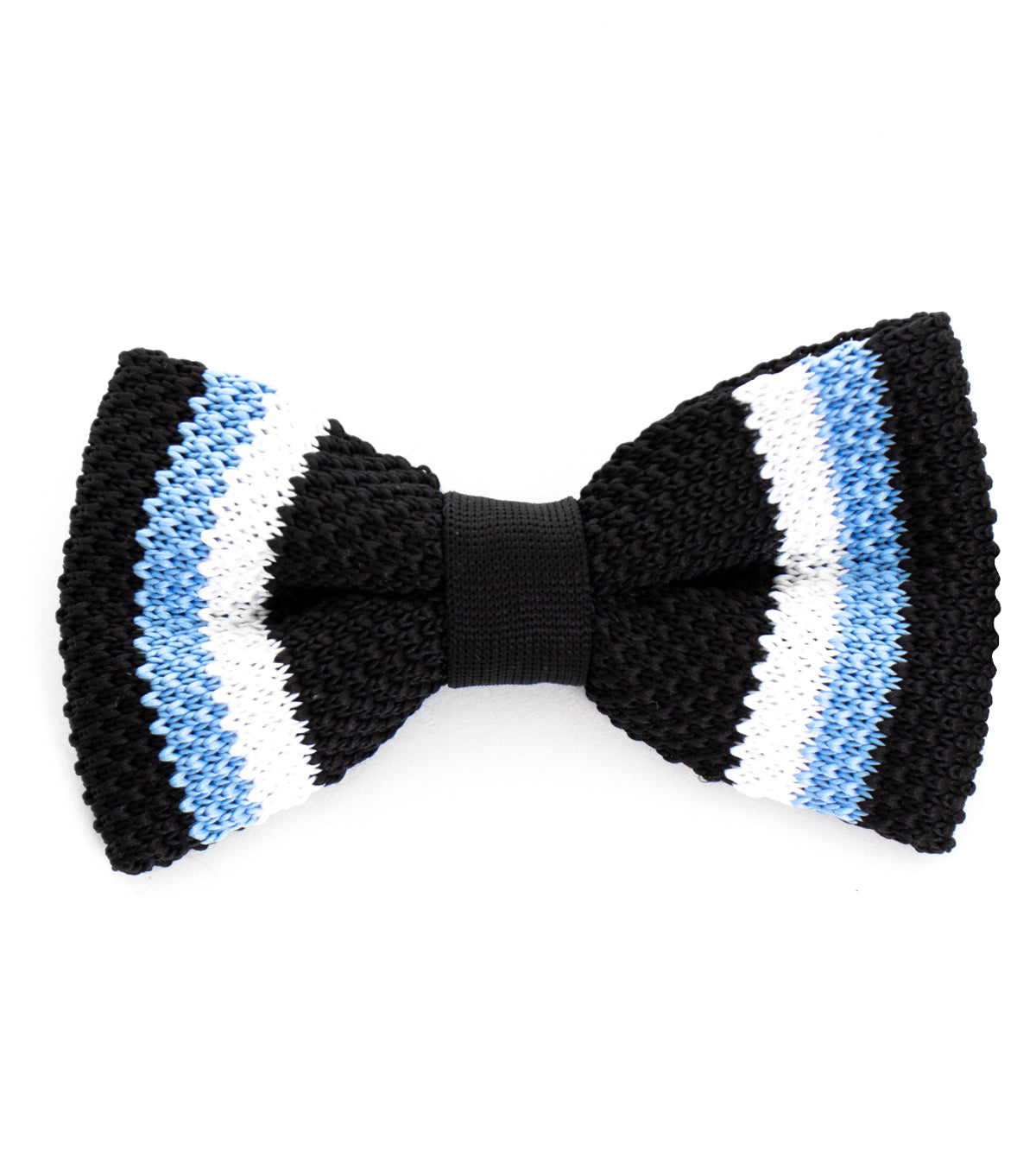 Bow Tie Butterfly Bow Man Unisex Elegant Ceremony Accessory Black Striped Knitted GIOSAL-CP1092A 