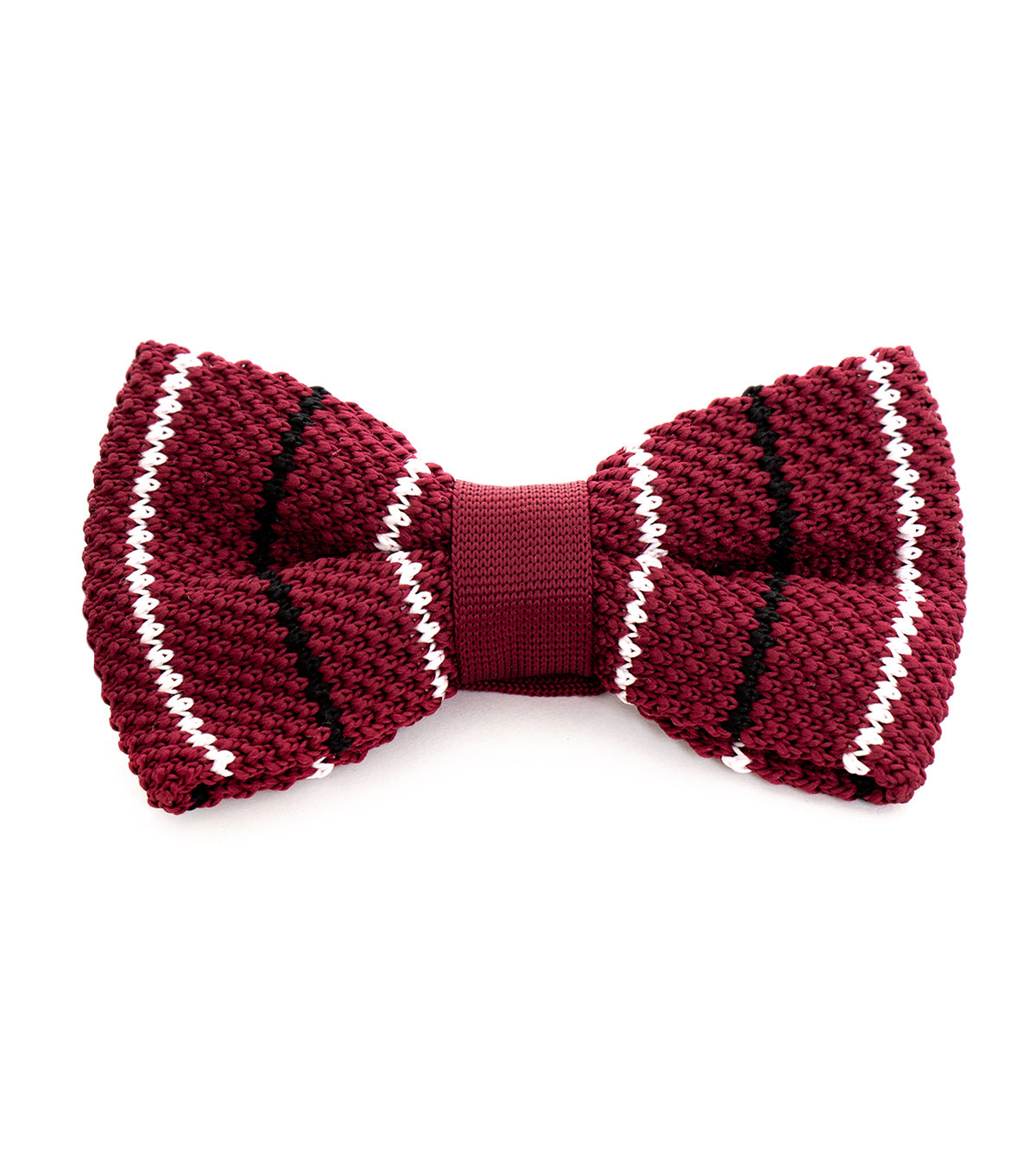 Bow Tie Butterfly Bow Man Unisex Elegant Ceremony Accessory Red Striped Knitted GIOSAL-CP1094A 