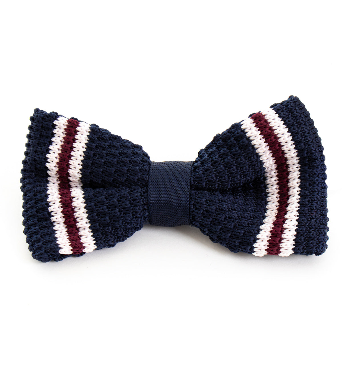 Bow Tie Butterfly Bow Man Unisex Elegant Ceremony Accessory Blue Striped Knitted GIOSAL-CP1095A 