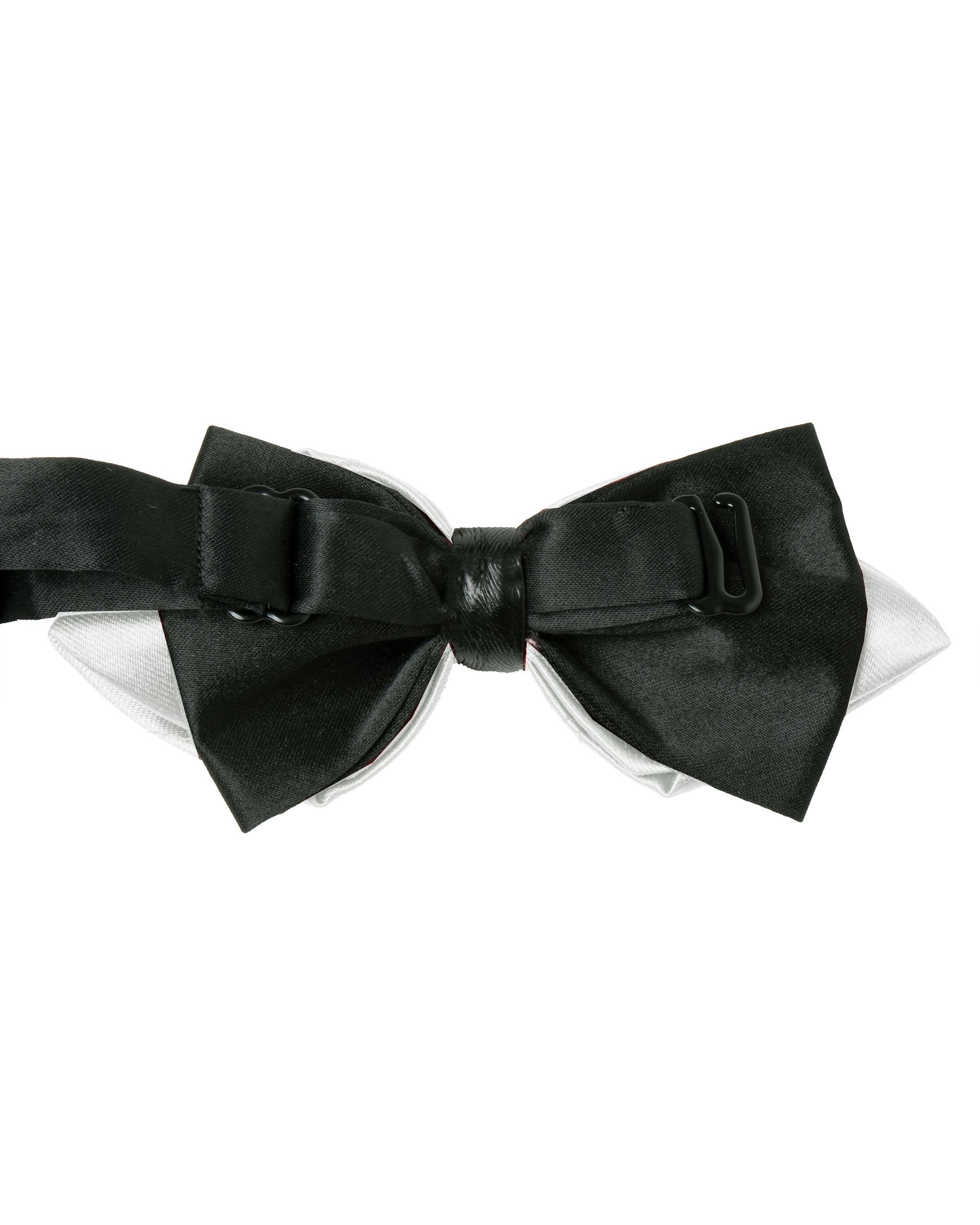 Papillon uomo unisex con punte elegante cerimonia bicolore tinta unita bianco GIOSAL-CP1154A