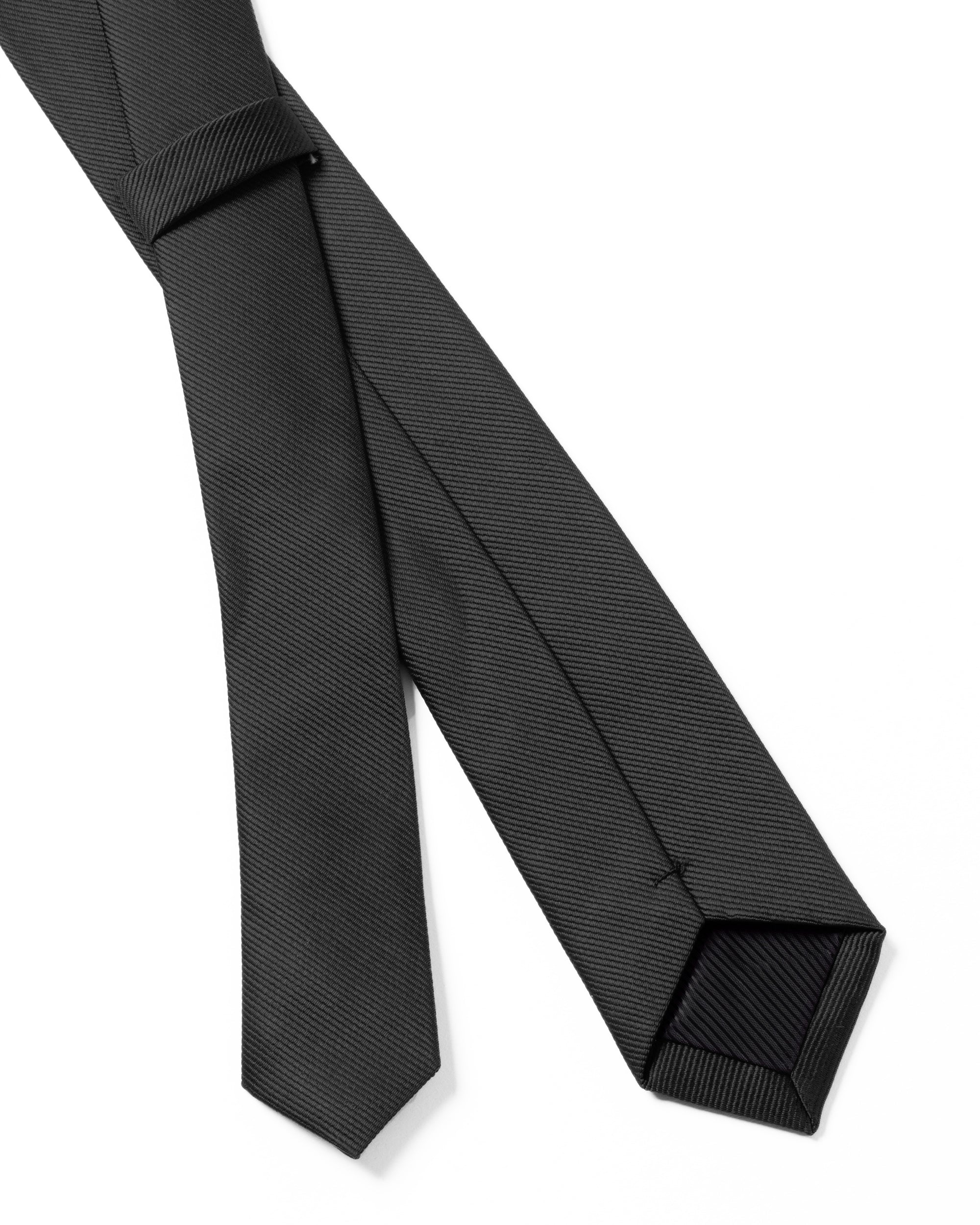 Cravattino uomo unisex cravatta pala media elegante cerimonia casual basic raso diagonale nero GIOSAL-CP1160A