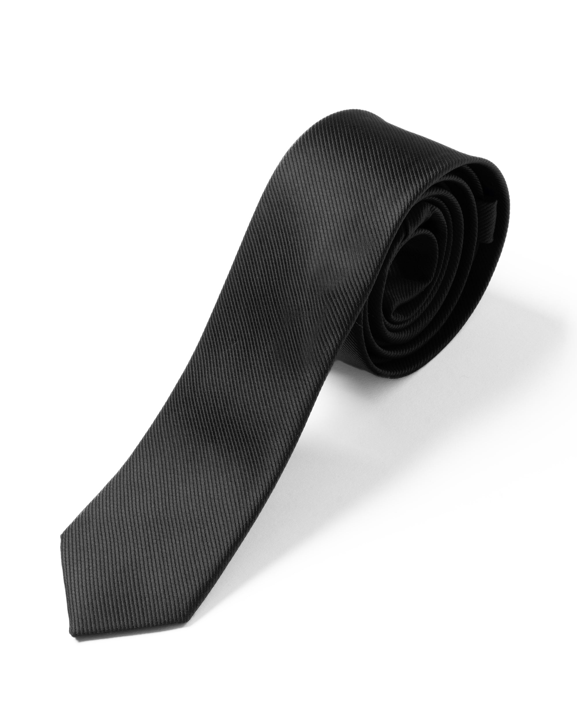 Cravattino uomo unisex cravatta pala media elegante cerimonia casual basic raso diagonale nero GIOSAL-CP1160A