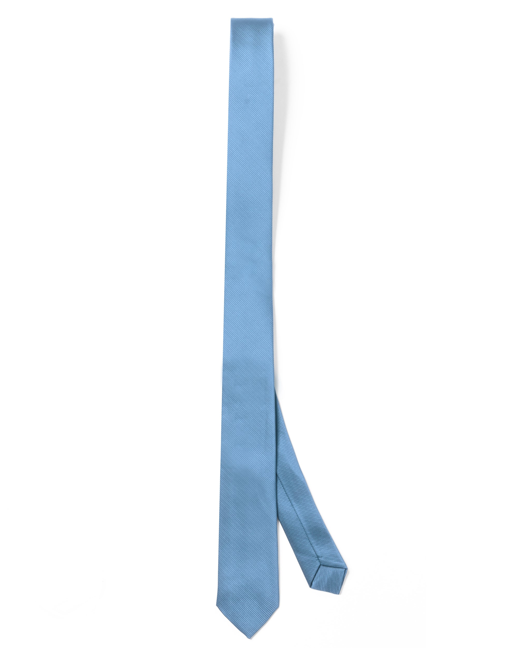 Cravattino uomo unisex cravatta pala media elegante cerimonia casual basic raso diagonale celeste GIOSAL-CP1161A