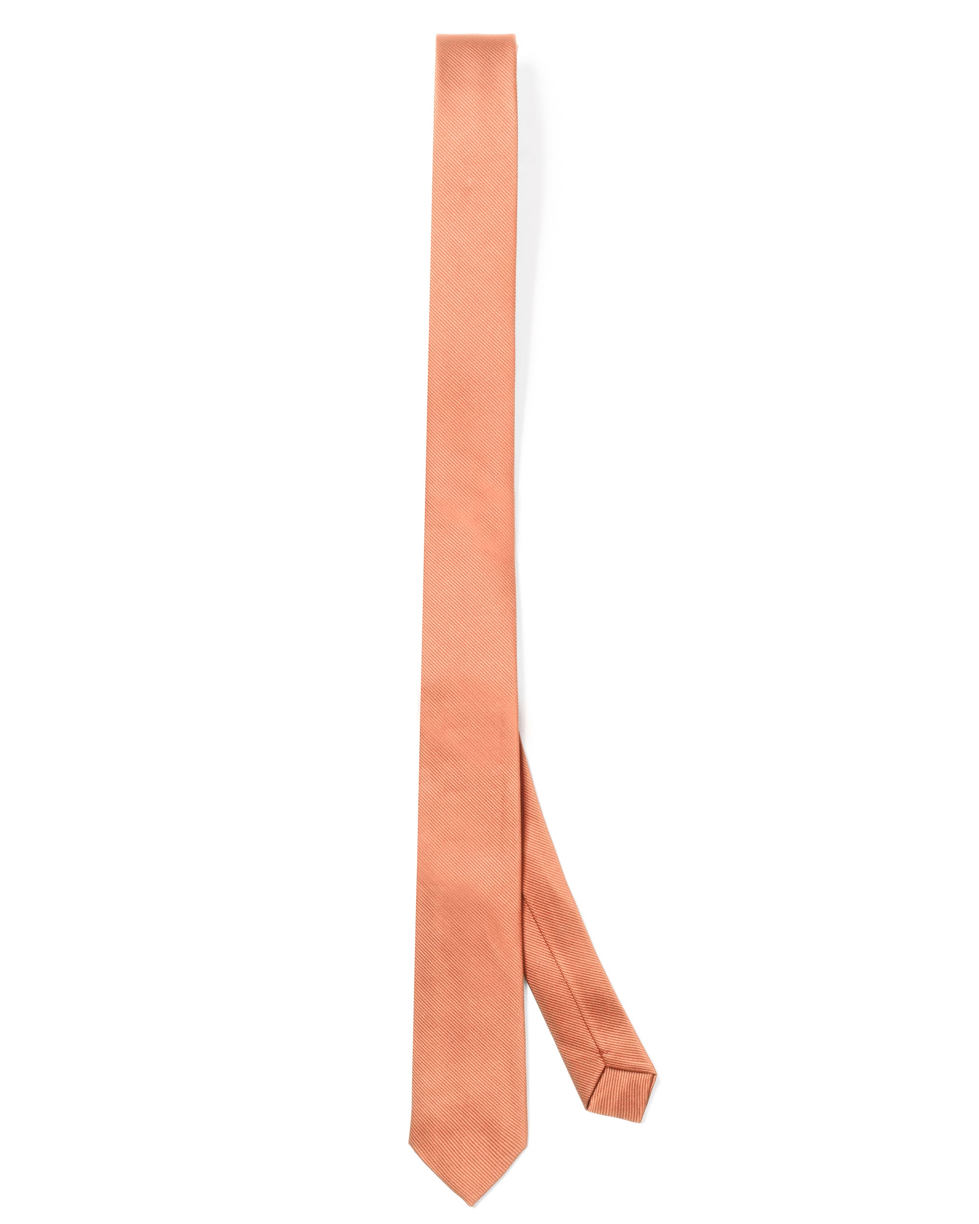 Cravattino uomo unisex cravatta pala media elegante cerimonia casual basic raso diagonale salmone GIOSAL-CP1162A