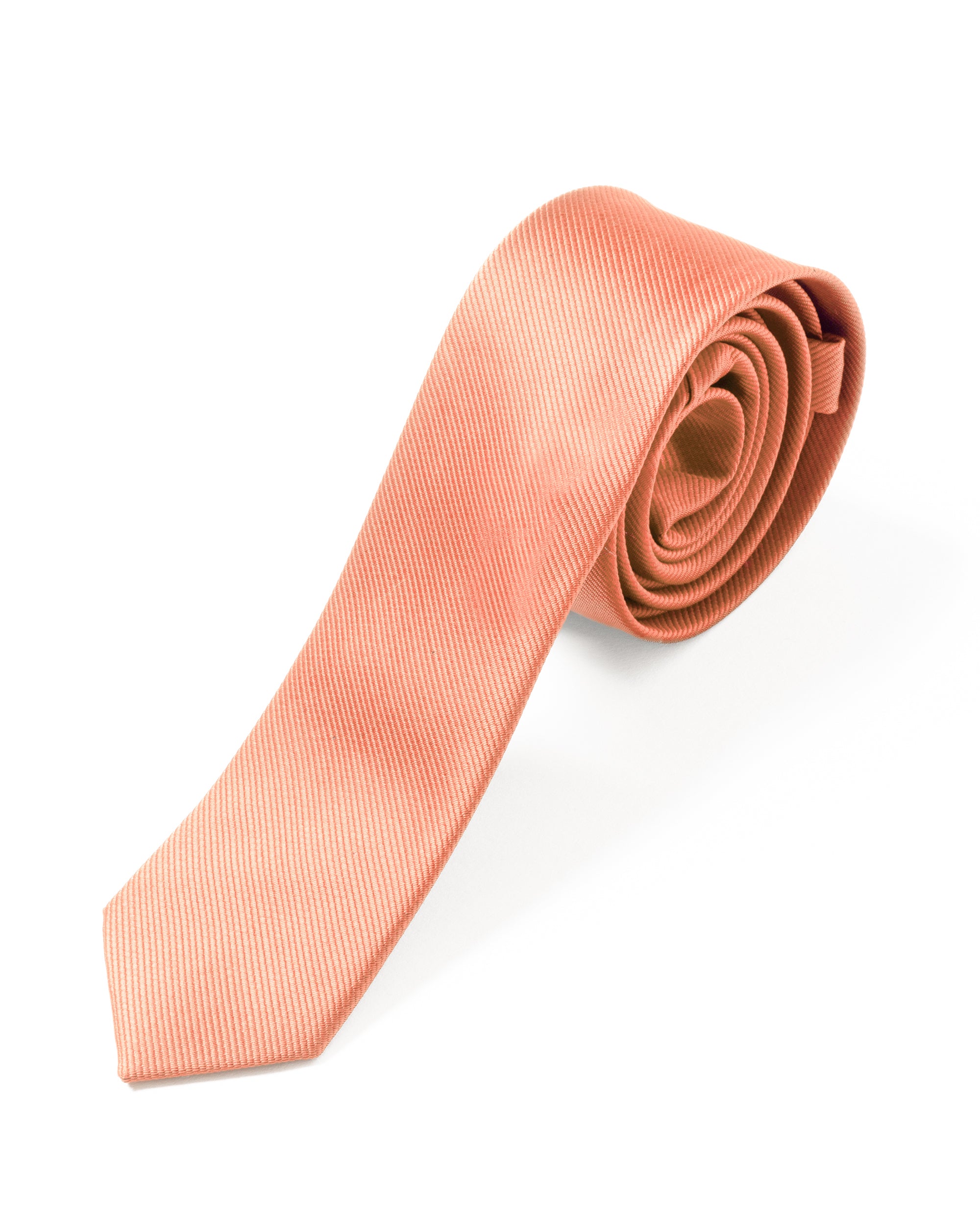 Cravattino uomo unisex cravatta pala media elegante cerimonia casual basic raso diagonale salmone GIOSAL-CP1162A