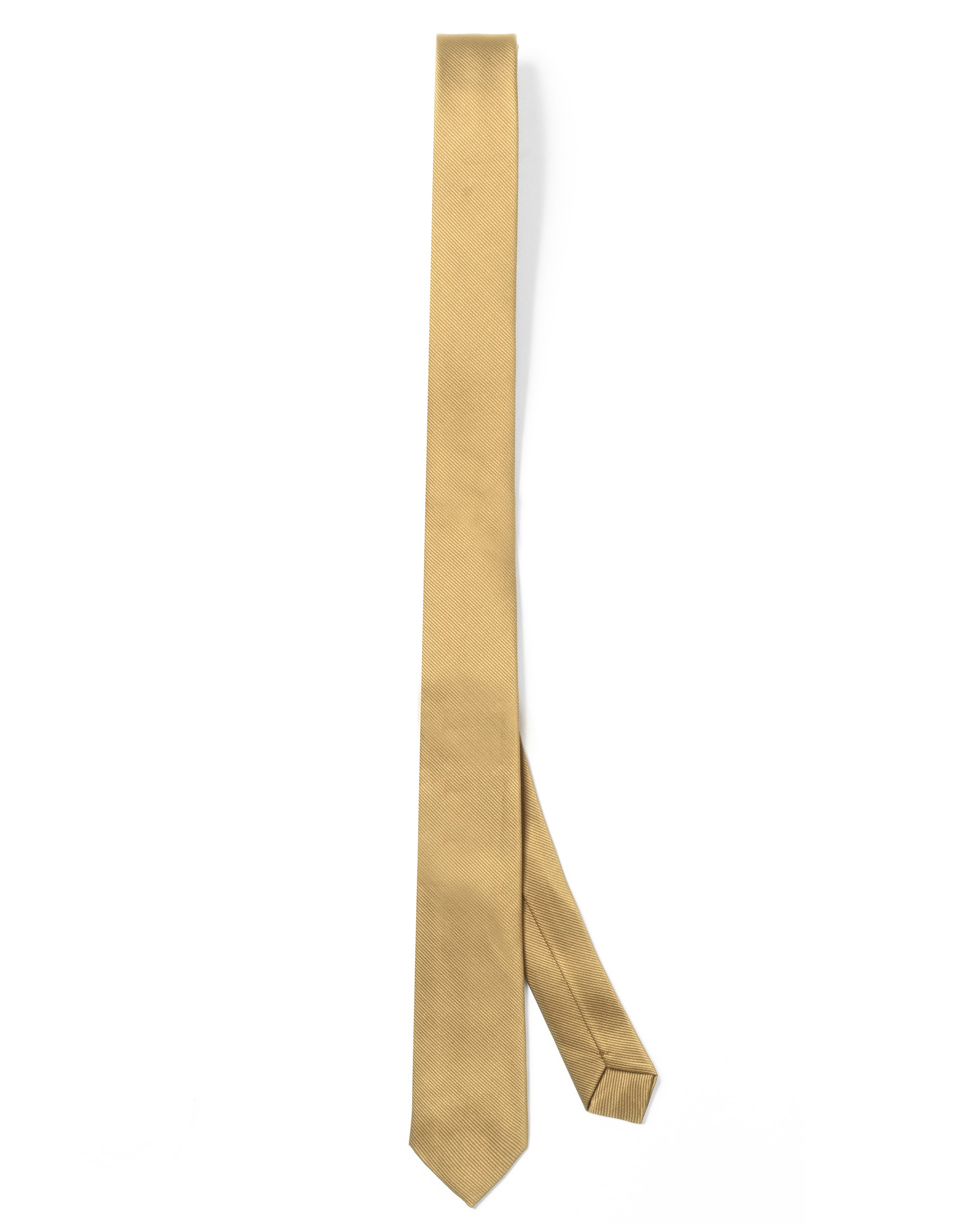 Cravattino uomo unisex cravatta pala media elegante cerimonia casual basic raso diagonale oro GIOSAL-CP1163A