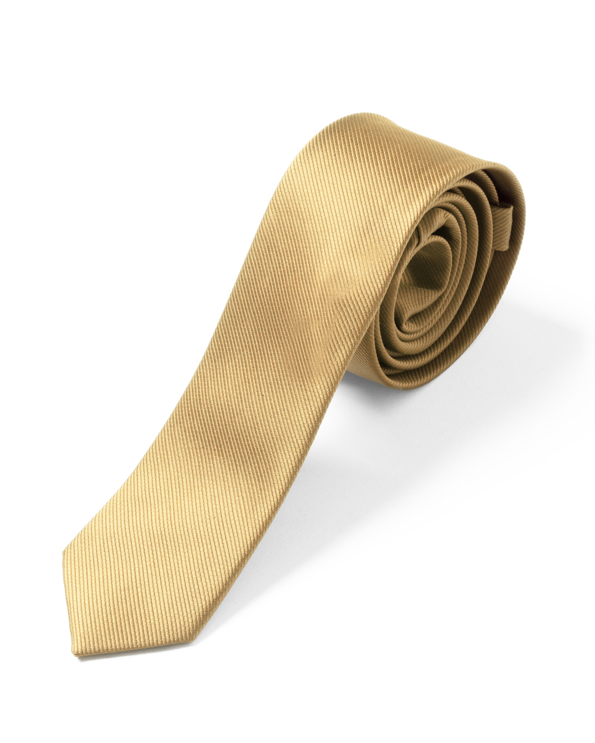 Cravattino uomo unisex cravatta pala media elegante cerimonia casual basic raso diagonale oro GIOSAL-CP1163A