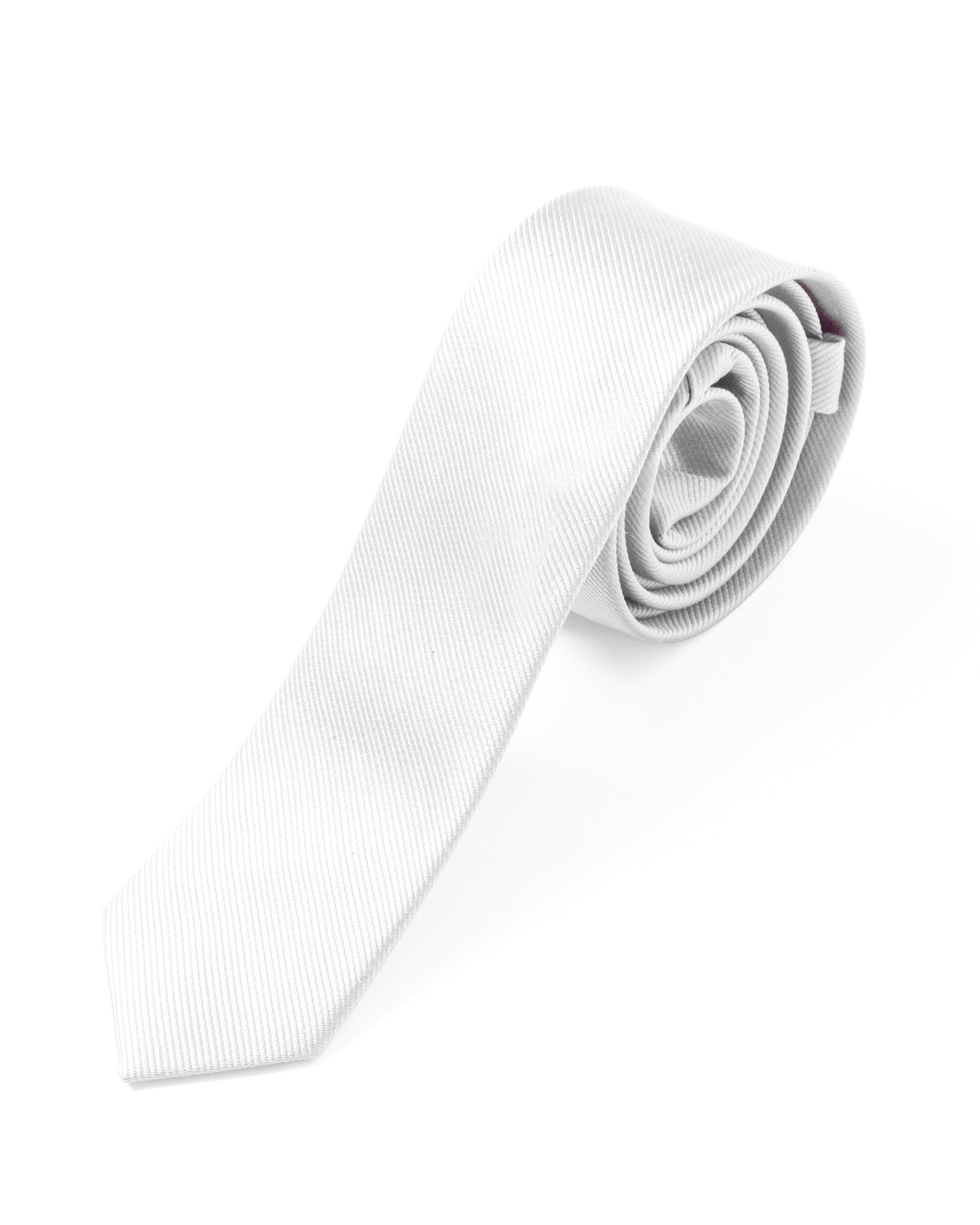Cravattino uomo unisex cravatta pala media elegante cerimonia casual basic raso diagonale bianco GIOSAL-CP1165A