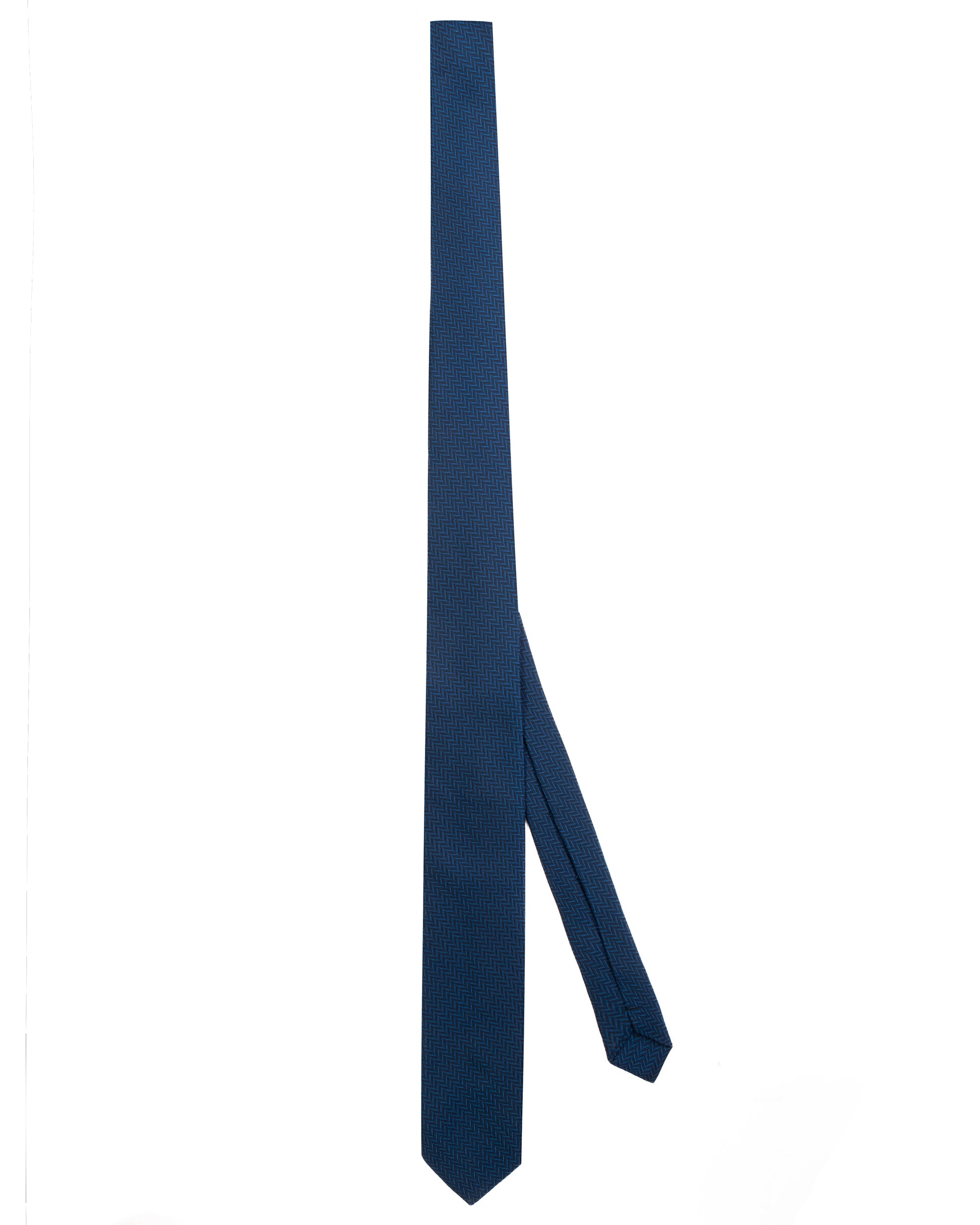 Cravattino uomo unisex cravatta elegante cerimonia microfantasia geometrica blu GIOSAL-CP1171A