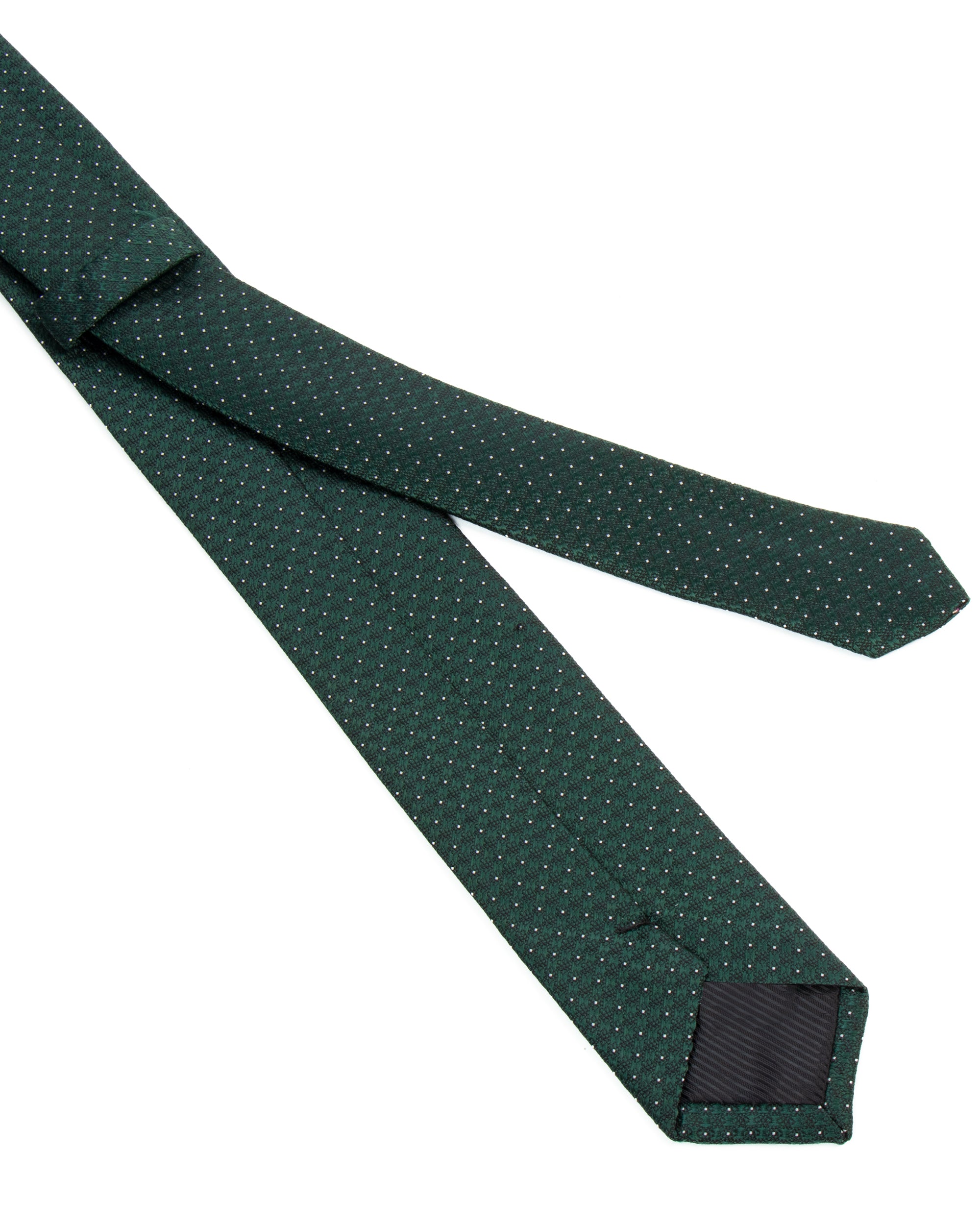 Cravattino uomo unisex cravatta elegante cerimonia microfantasia a pois verde GIOSAL-CP1172A