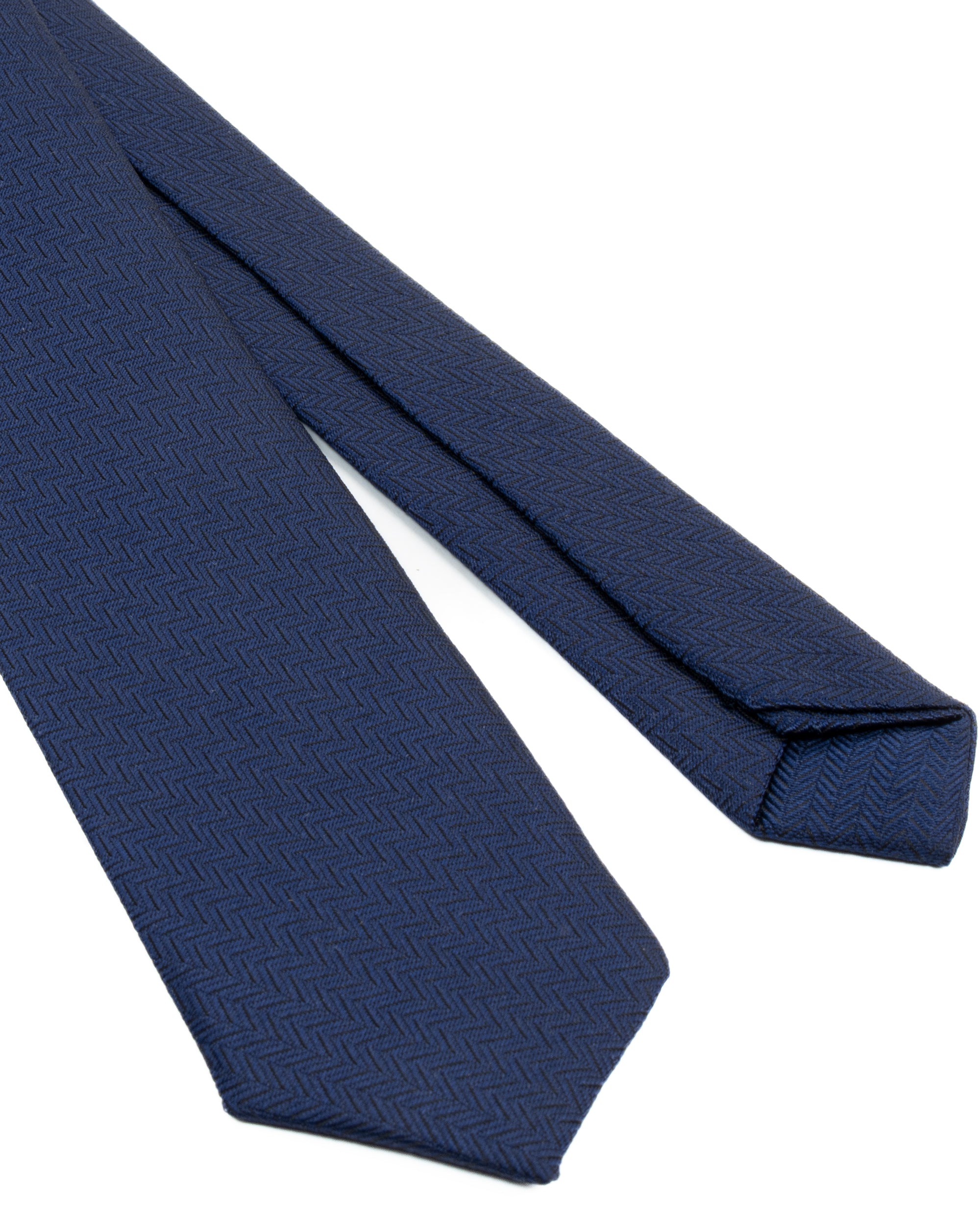 Cravattino uomo unisex cravatta elegante cerimonia microfantasia a spina di pesce blu GIOSAL-CP1173A
