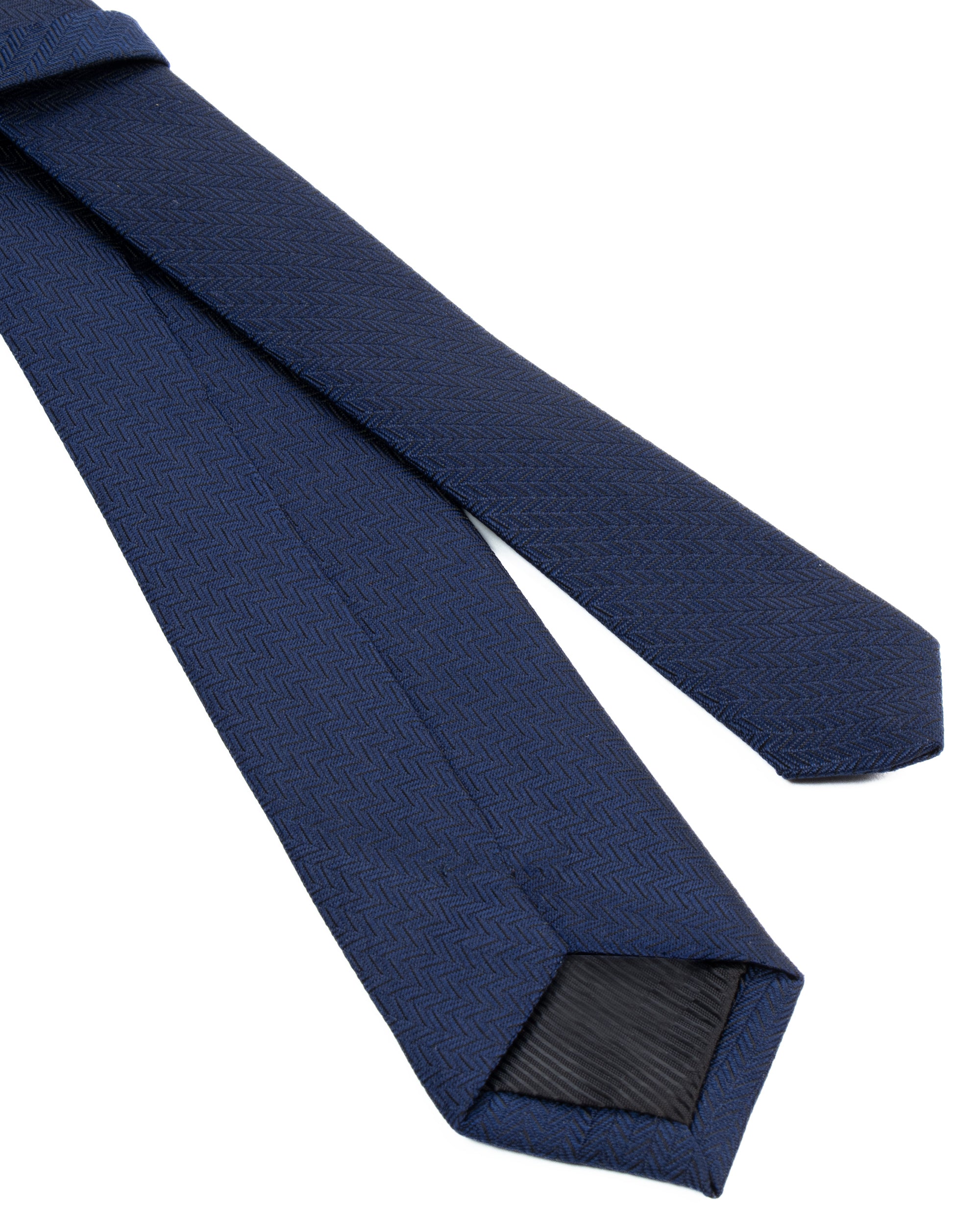 Cravattino uomo unisex cravatta elegante cerimonia microfantasia a spina di pesce blu GIOSAL-CP1173A