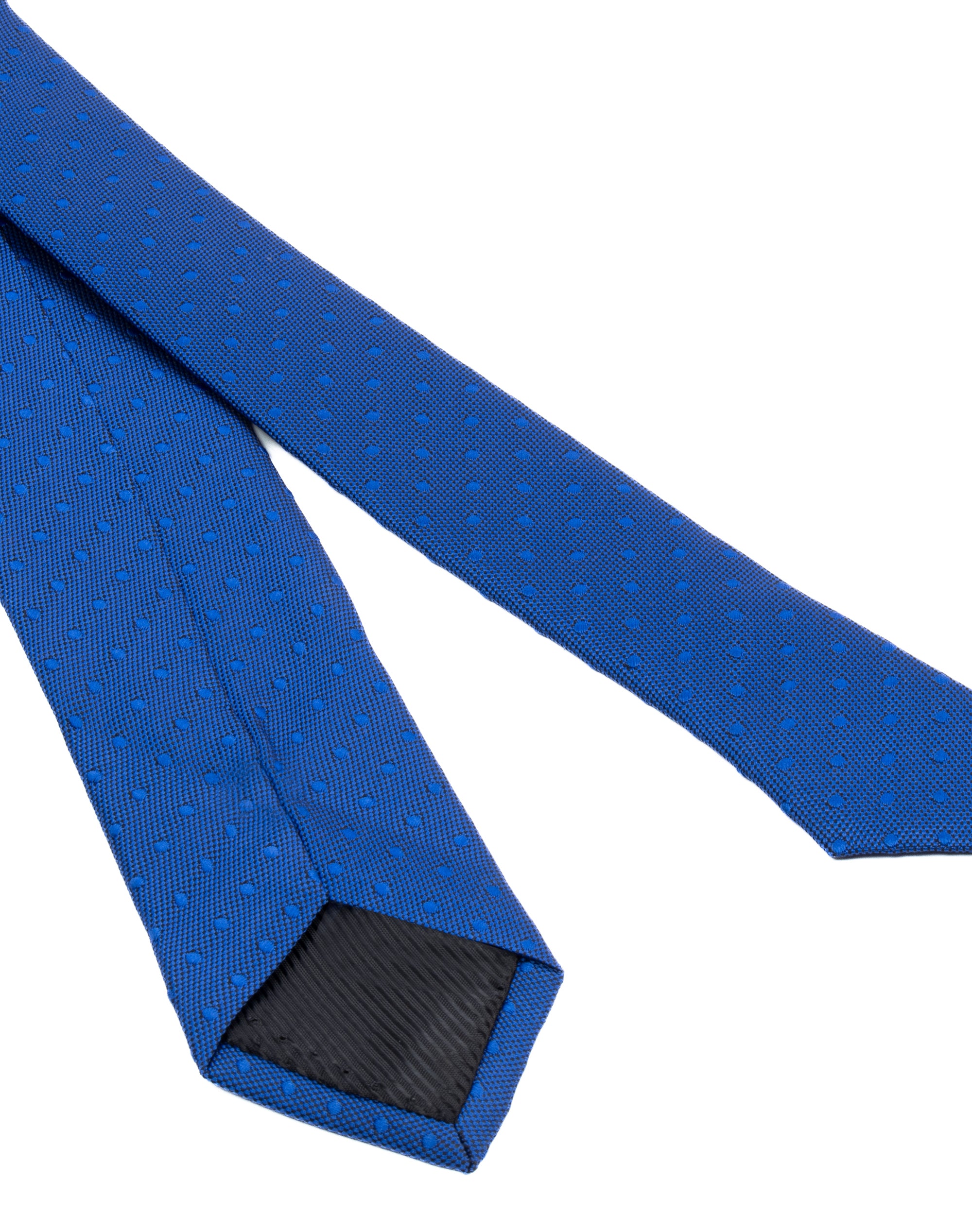 Cravattino uomo unisex cravatta slim in seta con motivo pois jacquard blu royal GIOSAL-CP1174A