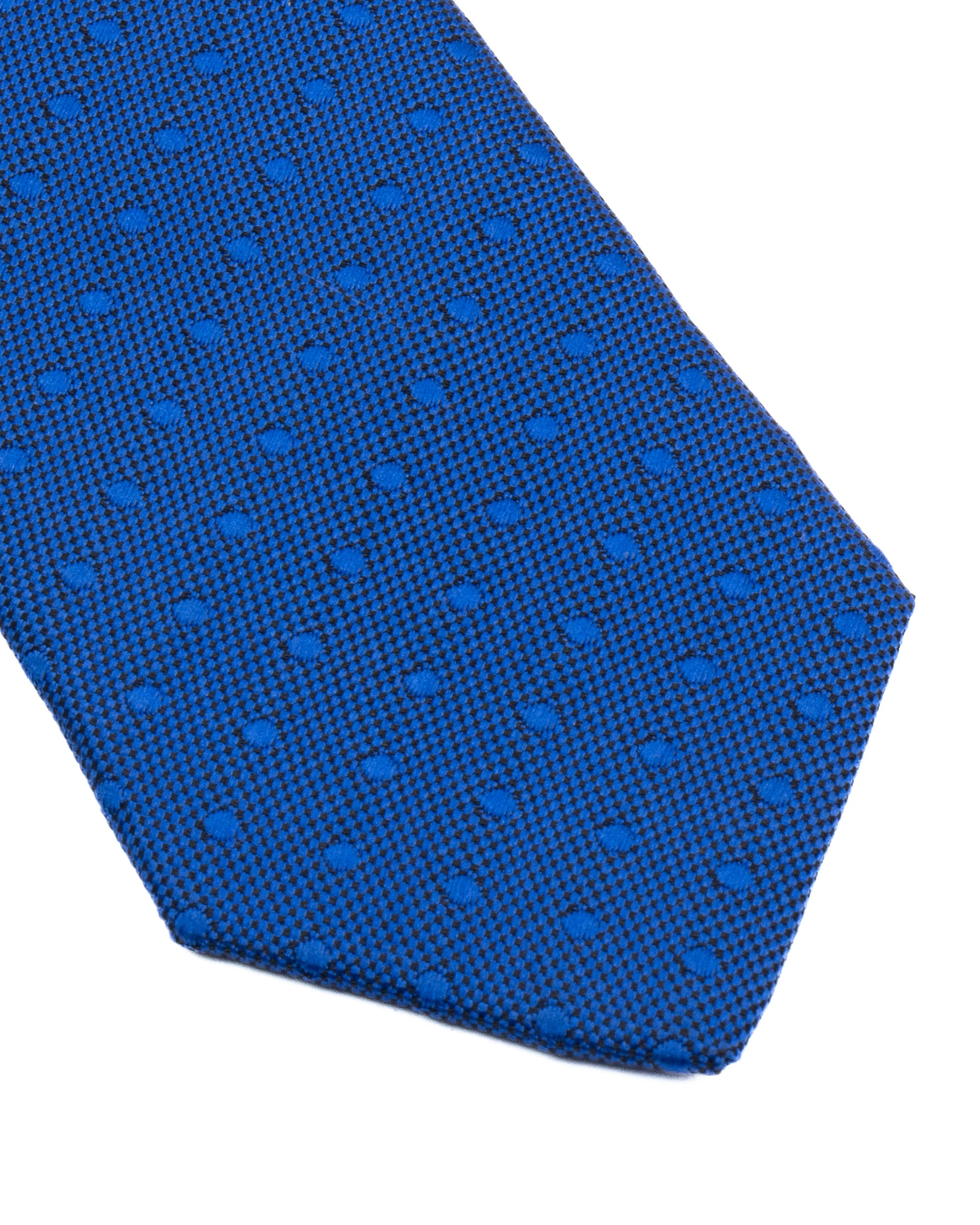 Cravattino uomo unisex cravatta slim in seta con motivo pois jacquard blu royal GIOSAL-CP1174A