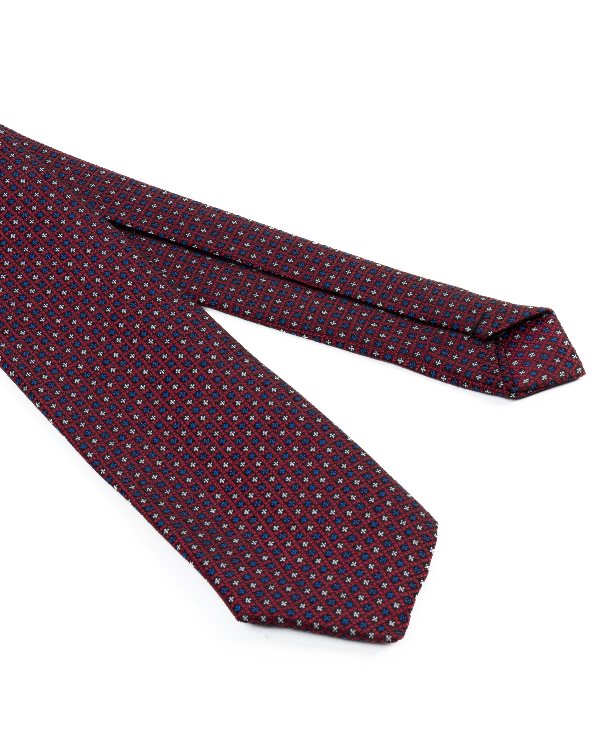 Cravattino uomo unisex cravatta elegante cerimonia microfantasia a pois floreale bordeaux GIOSAL-CP1175A