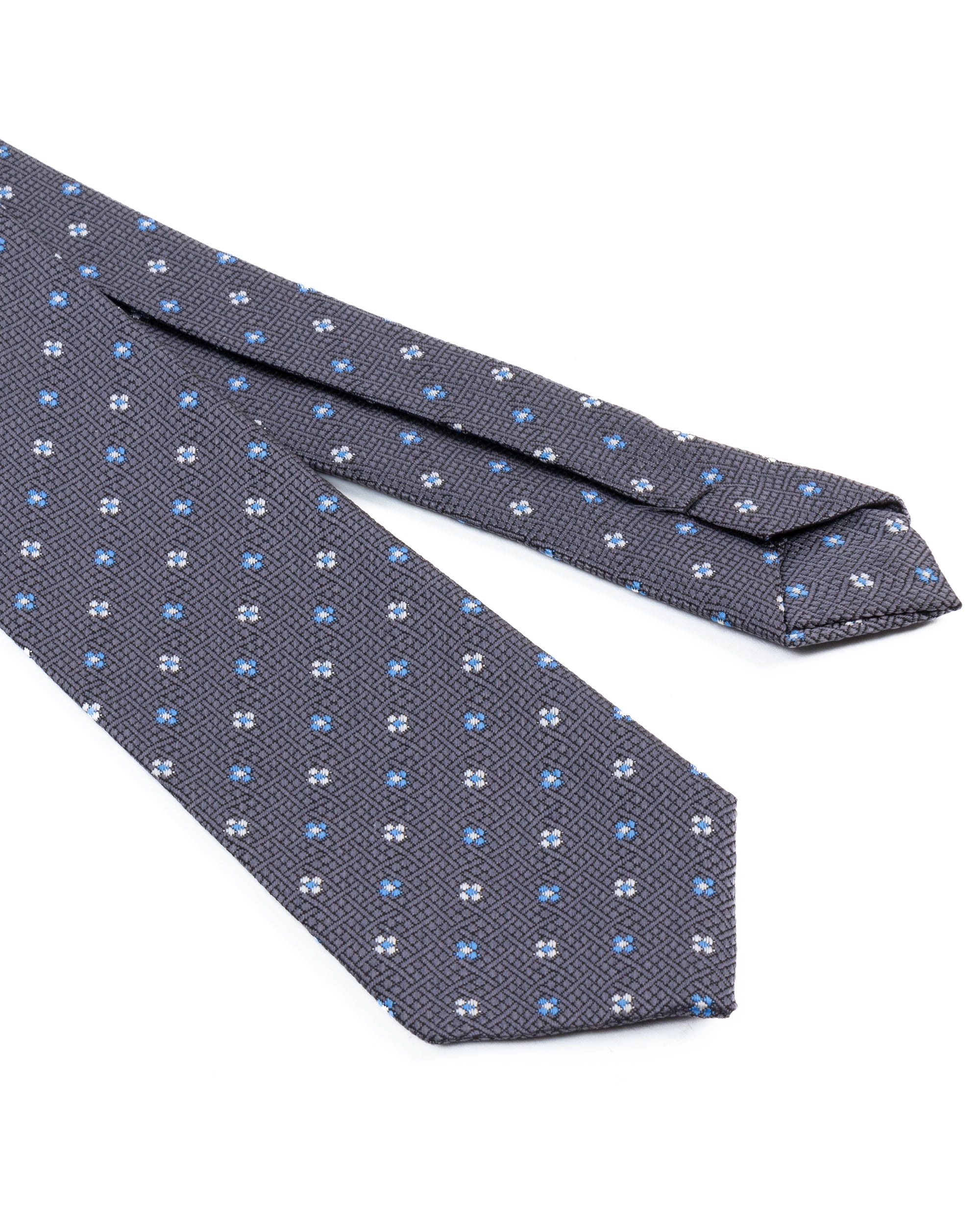 Cravattino uomo unisex cravatta slim in seta con micro fiori jacquard bicolore blu notte GIOSAL-CP1178A