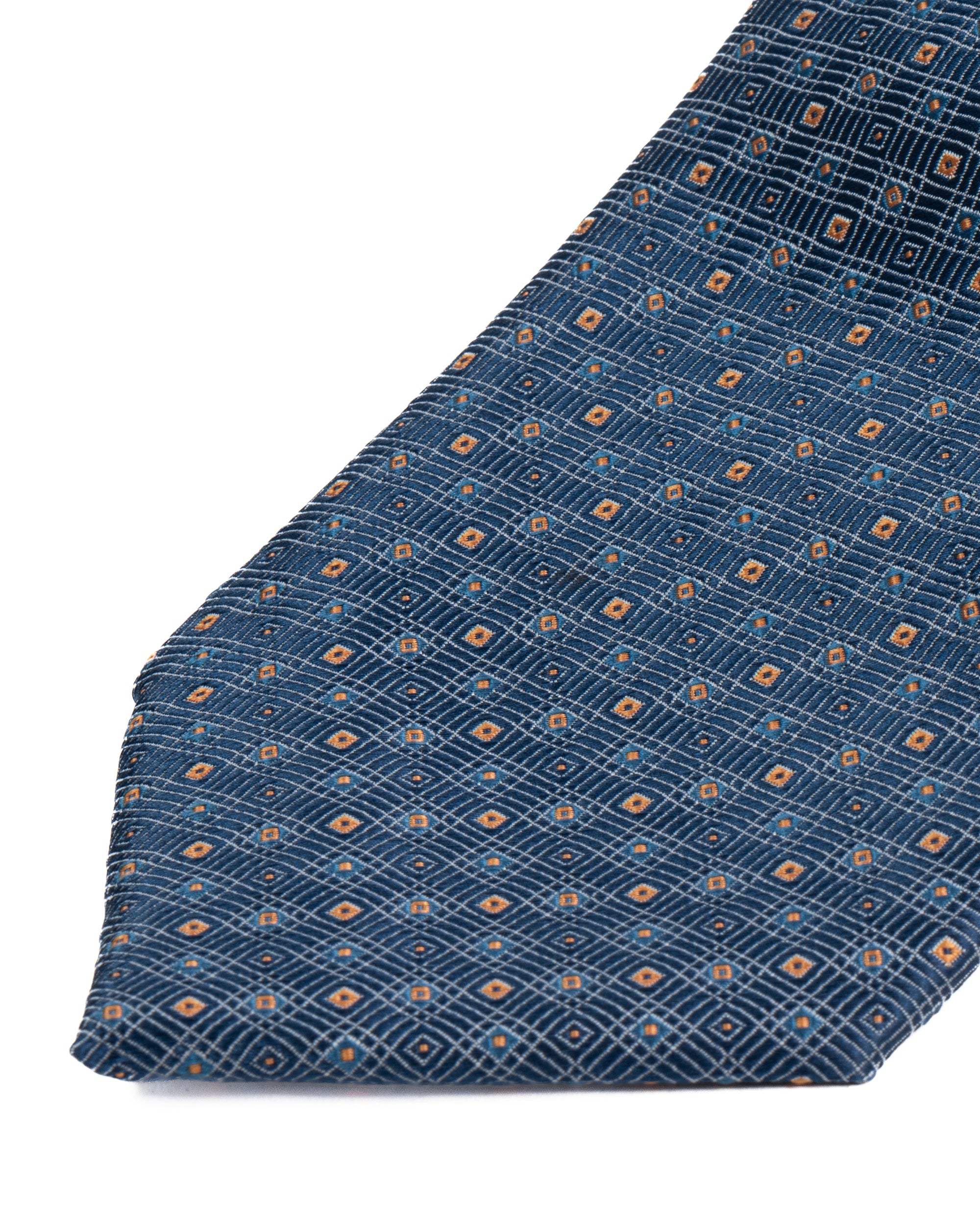 Cravatta uomo unisex in seta con micro quadrati concentrici jacquard multicolore blu tenue GIOSAL-CP1183A