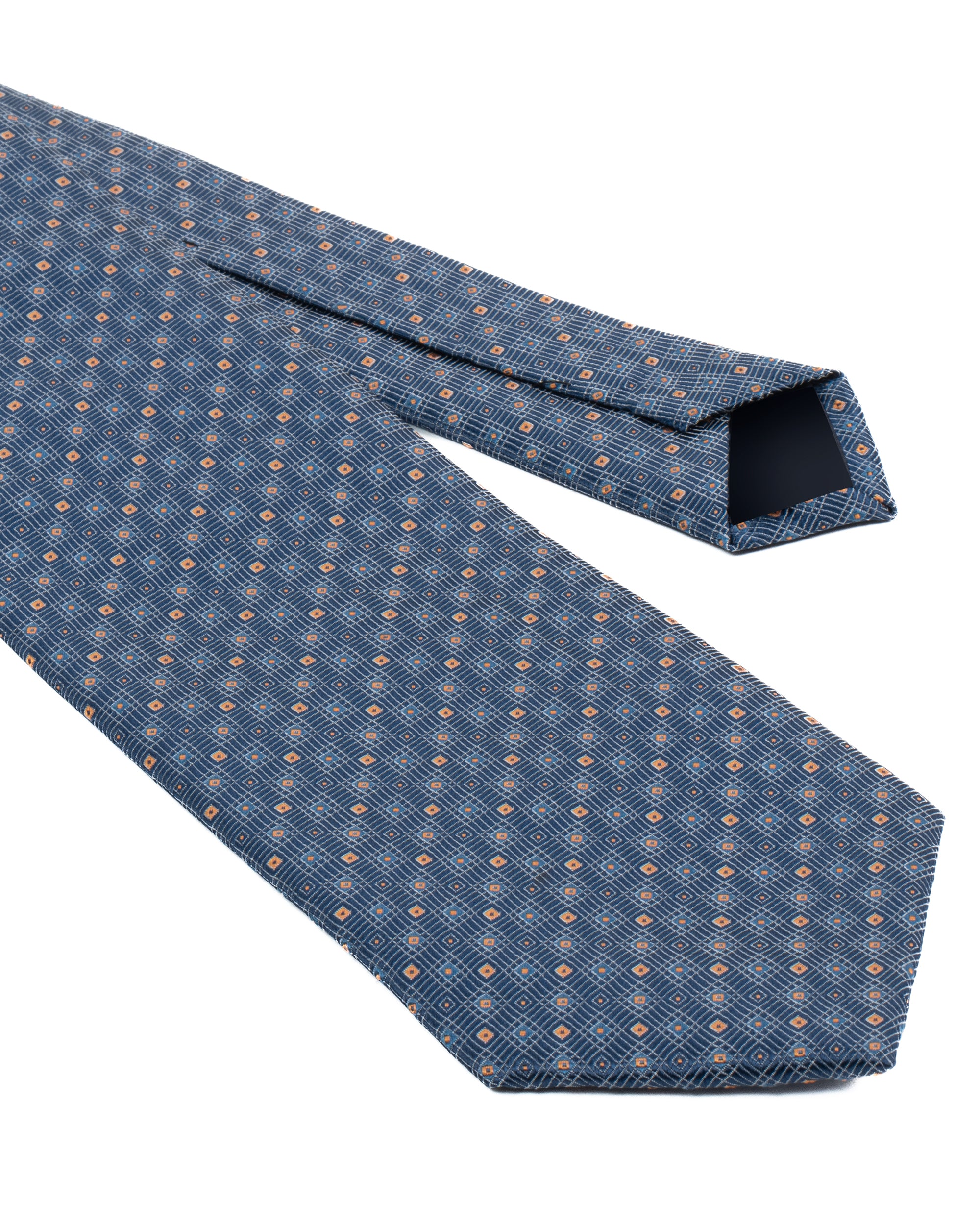 Cravatta uomo unisex in seta con micro quadrati concentrici jacquard multicolore blu tenue GIOSAL-CP1183A
