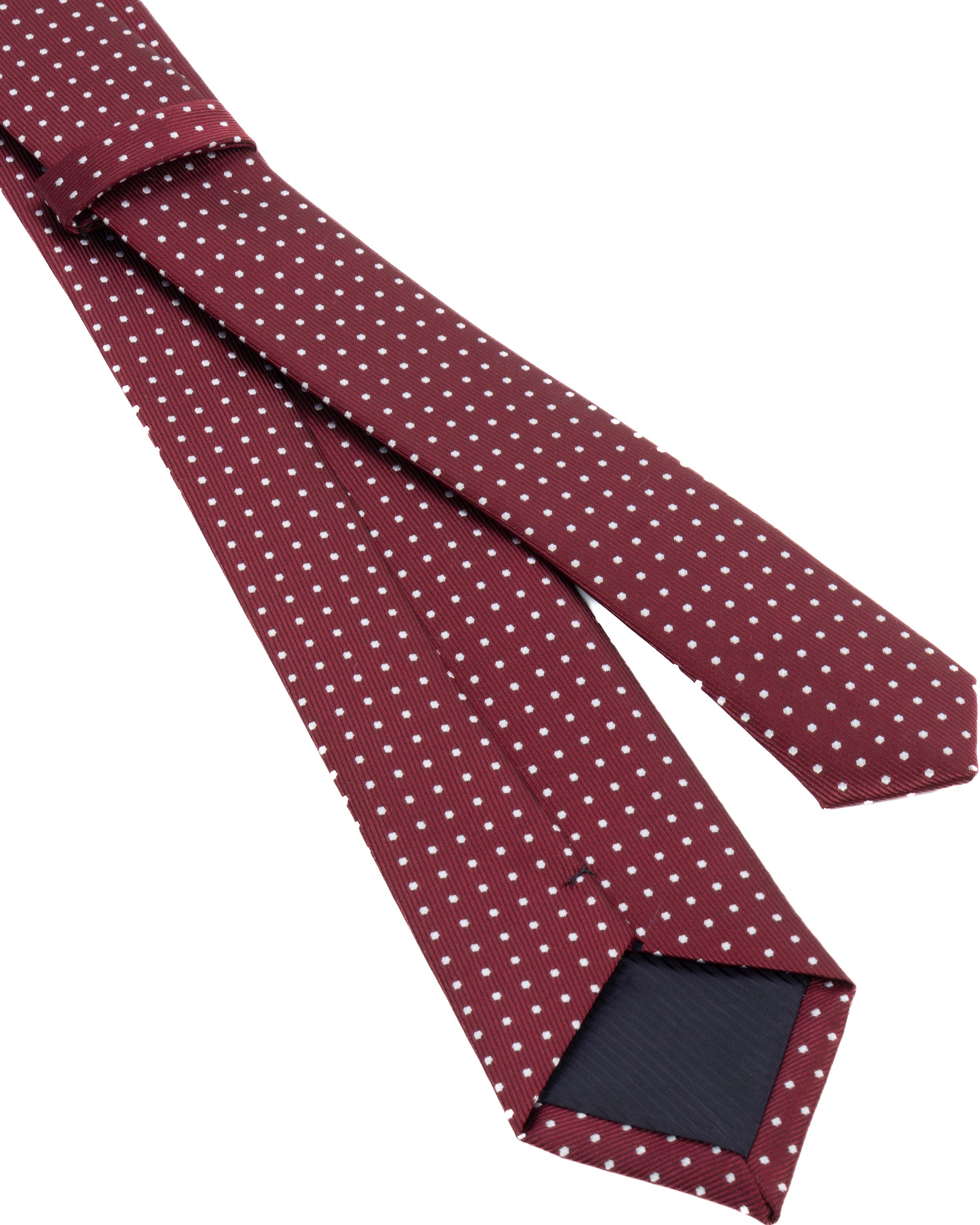 Cravatta uomo unisex slim in seta con pois medio a contrasto bordeaux GIOSAL-CP1185A