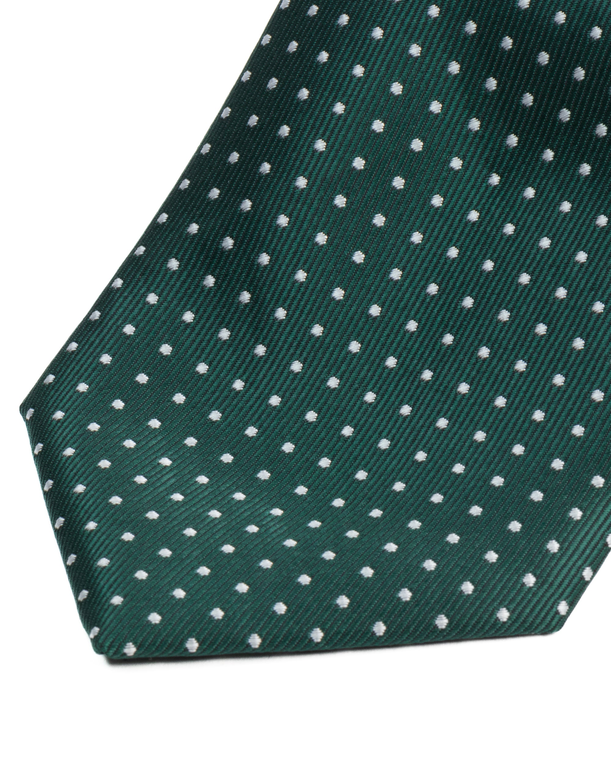 Cravatta uomo unisex slim in seta con micro pois a contrasto trama twill verde GIOSAL-CP1188A