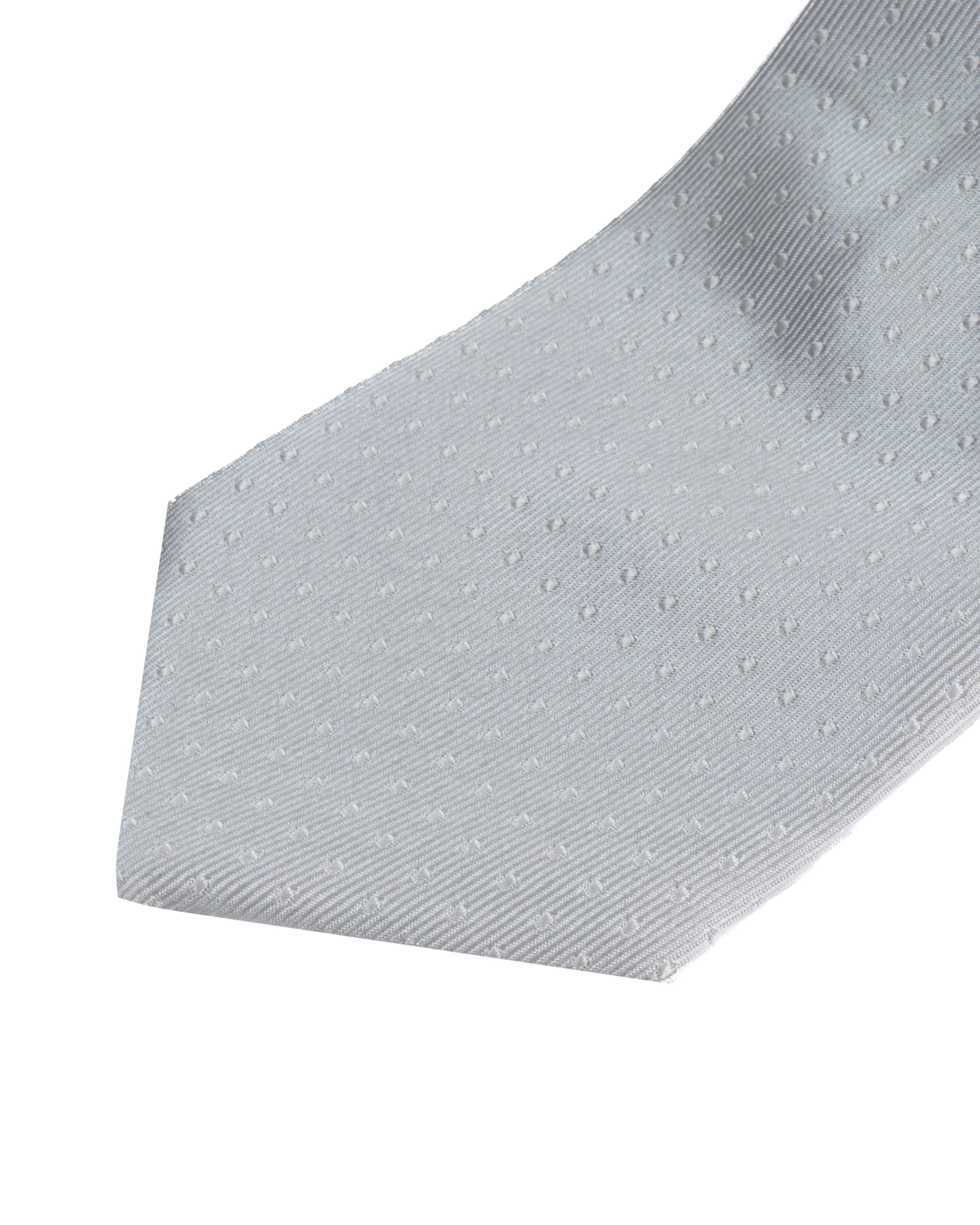 Cravatta uomo unisex slim in seta con micro pois jacquard trama twill bianco GIOSAL-CP1190A