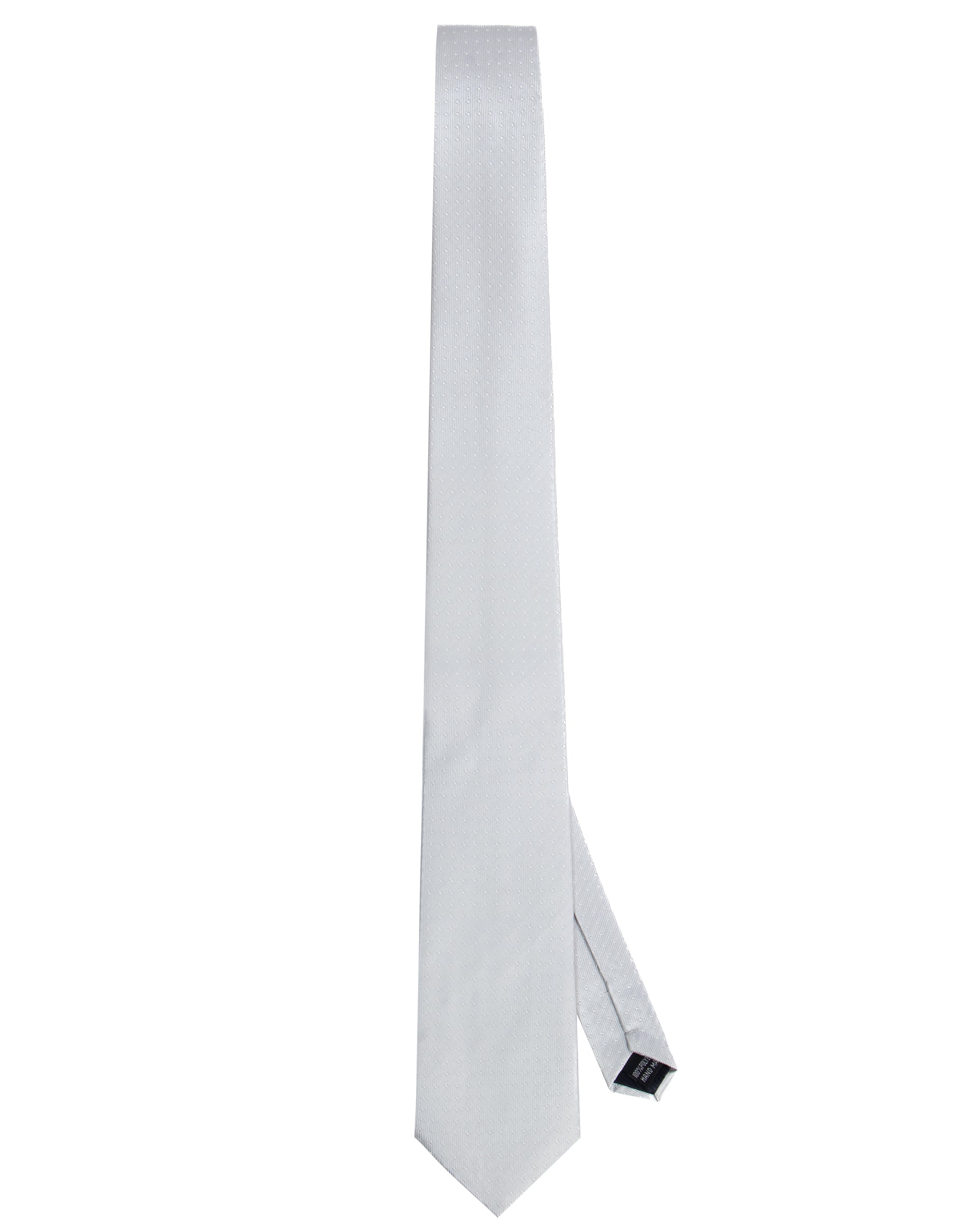 Cravatta uomo unisex slim in seta con micro pois jacquard trama twill bianco GIOSAL-CP1190A