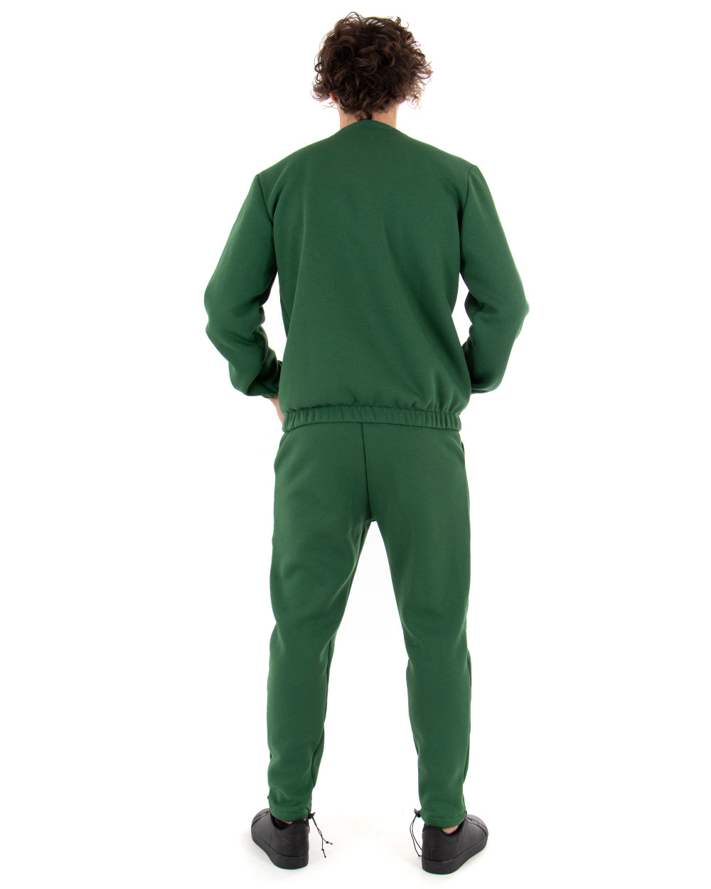 Men's Crewneck Sweatshirt Basic Sweatshirt Solid Color Green Regular Fit GIOSAL-F2878A