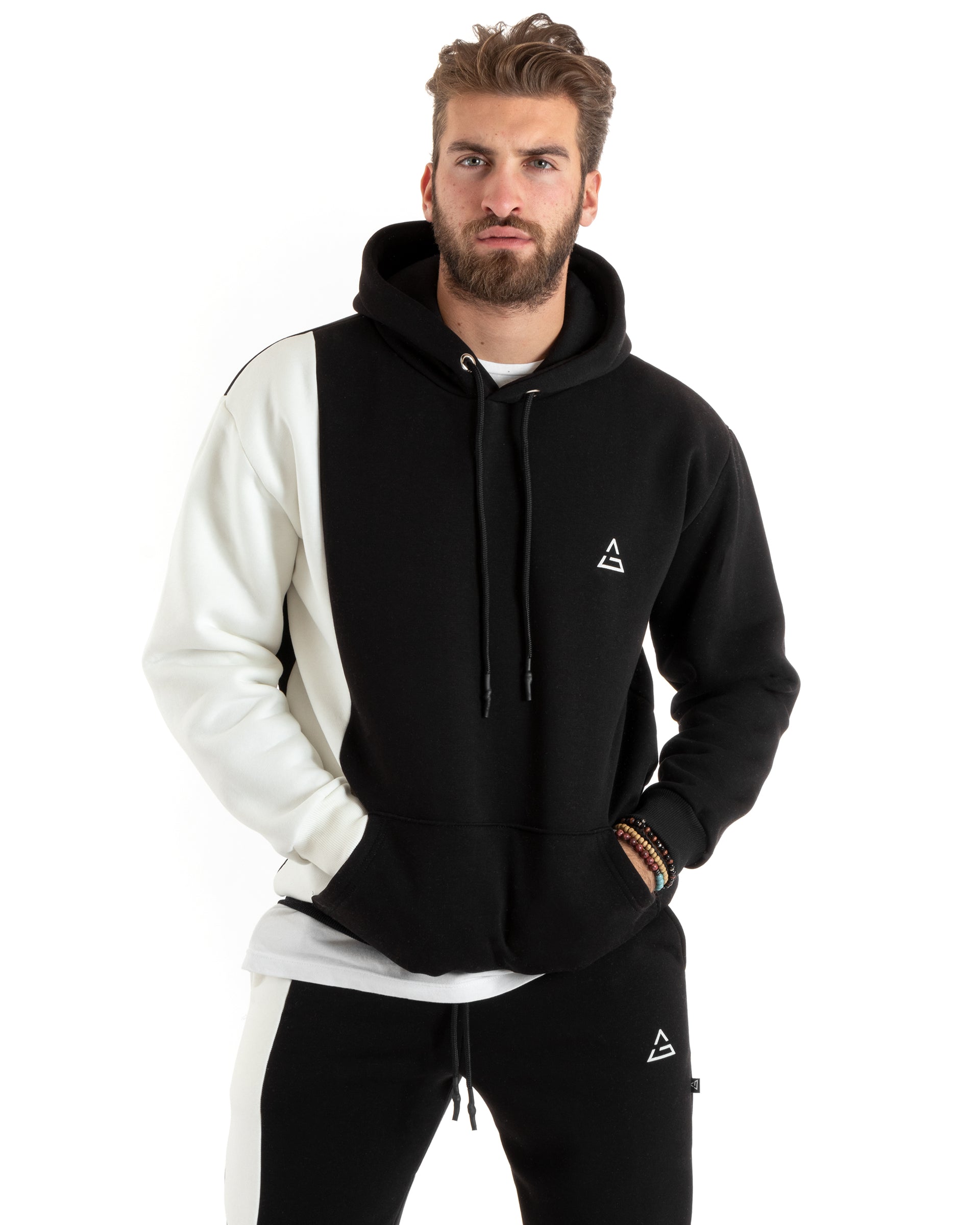 STONE ISLAND: Felpa con cappuccio e zip - Blue Navy | Felpa Stone