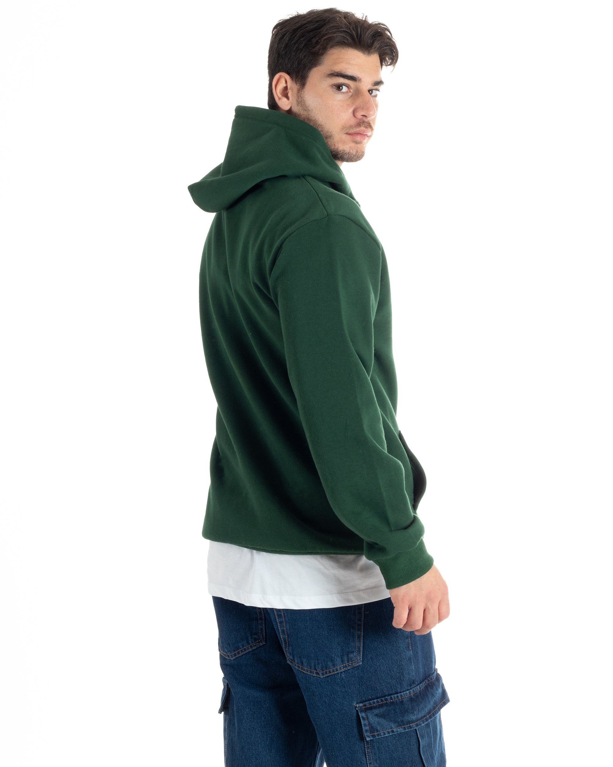 Men's Basic Hoodie Sweatshirt Solid Color Black Comfortable Relaxed Fit GIOSAL-F2956A