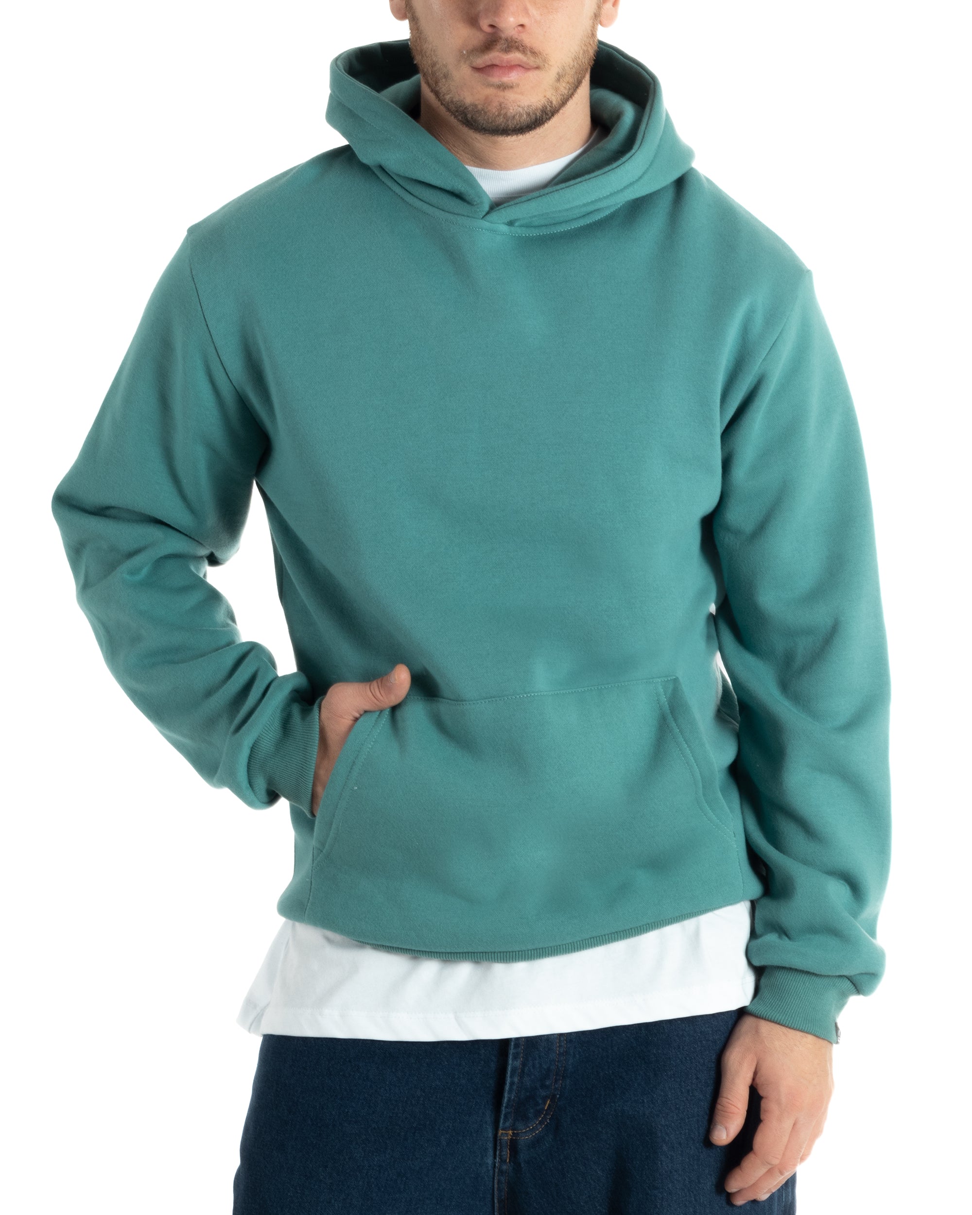 Men's Basic Hoodie Sweatshirt Solid Color Black Comfortable Relaxed Fit GIOSAL-F2956A