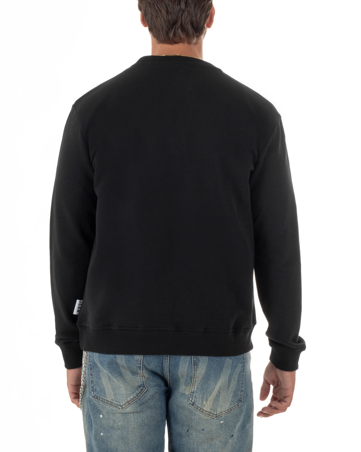 Felpa nera uomo dal design casual e contemporaneo