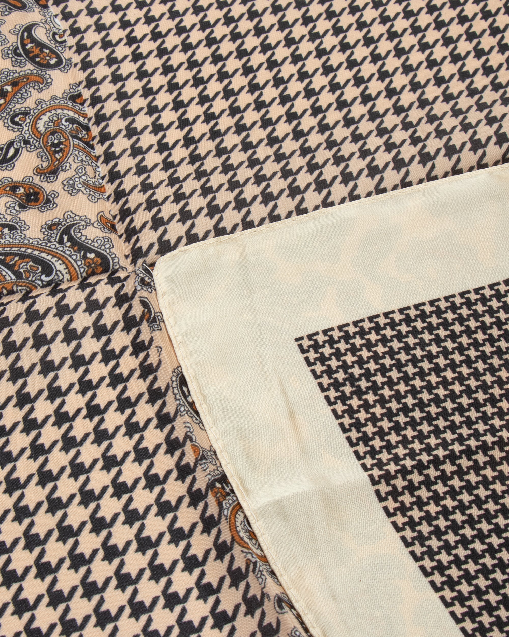 Foulard uomo unisex bandana pied-de-poule paisley bordo satinato beige GIOSAL-FD1004A