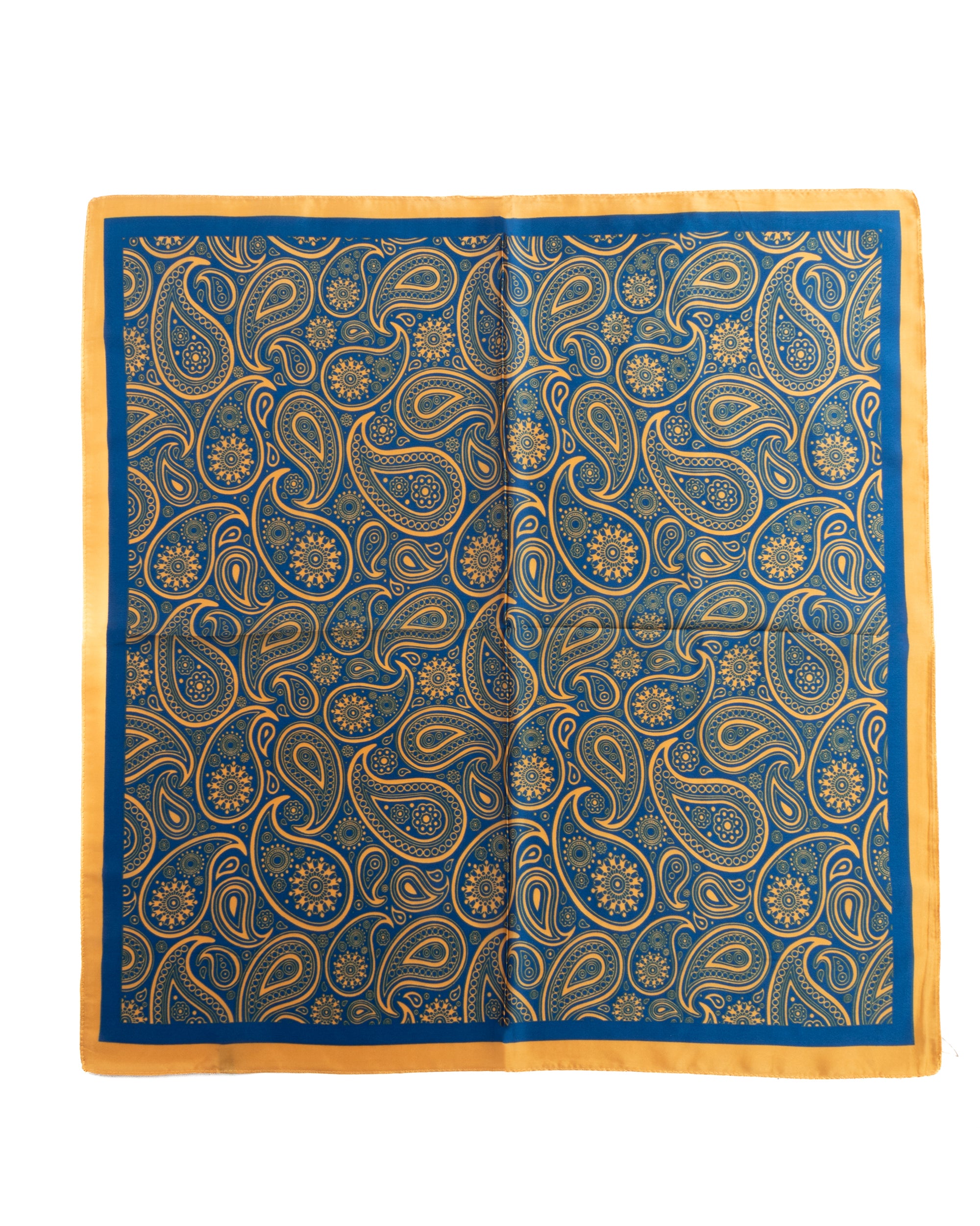 Foulard uomo unisex bandana paisley mandala bordo satinato bicolore blu GIOSAL-FD1005A