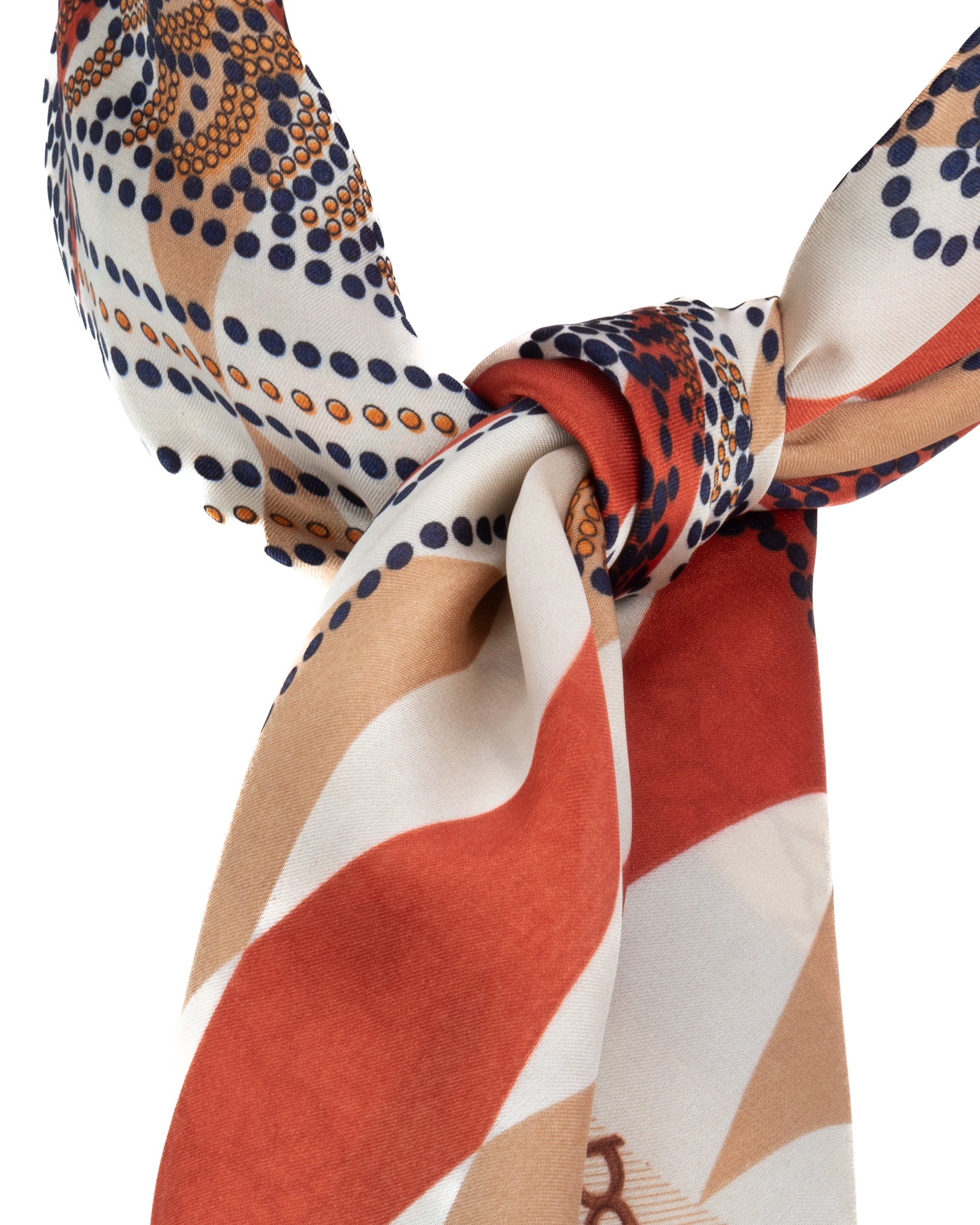 Foulard uomo unisex bandana fantino rombi bordo satinato beige GIOSAL-FD1007A