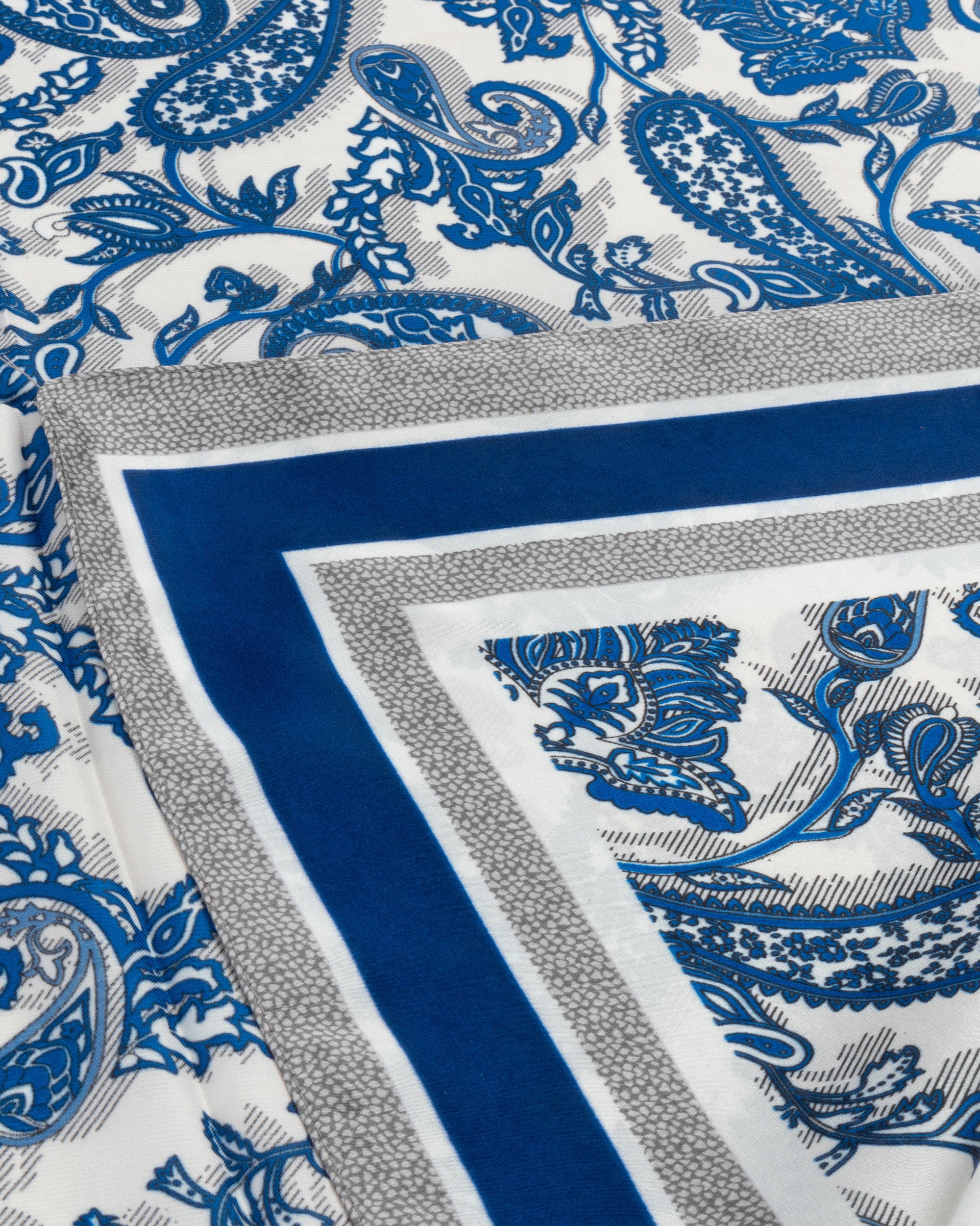 Foulard uomo unisex bandana paisley floreale bordo triplo chevron blu GIOSAL-FD1011A