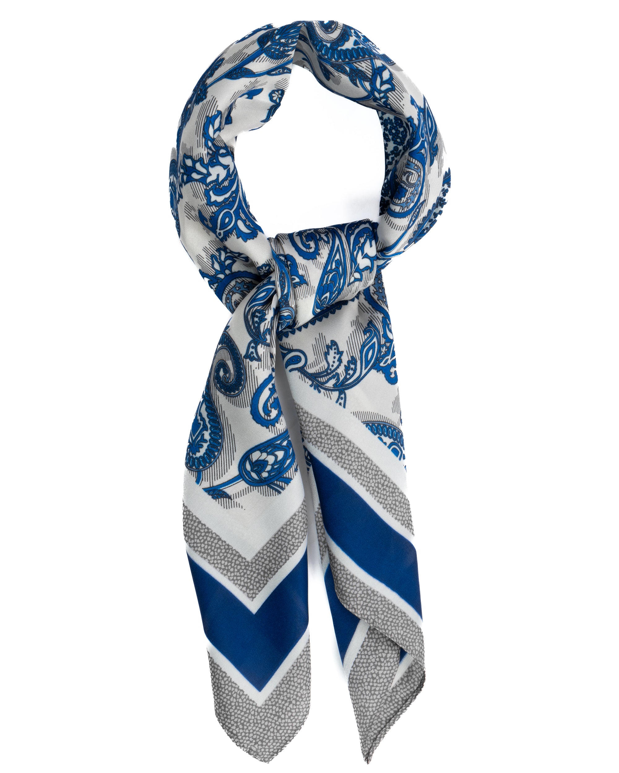 Foulard uomo unisex bandana paisley floreale bordo triplo chevron blu GIOSAL-FD1011A