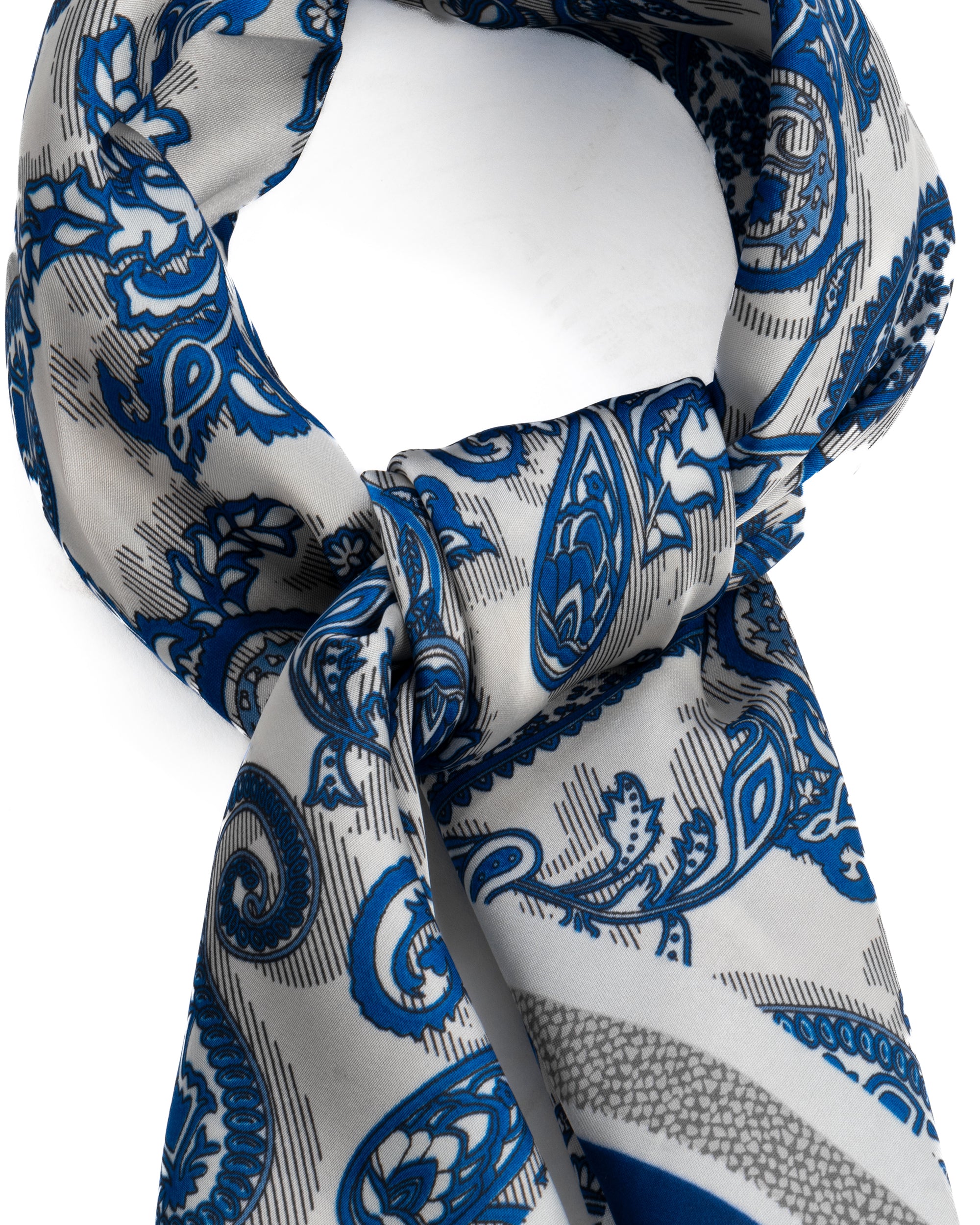 Foulard uomo unisex bandana paisley floreale bordo triplo chevron blu GIOSAL-FD1011A