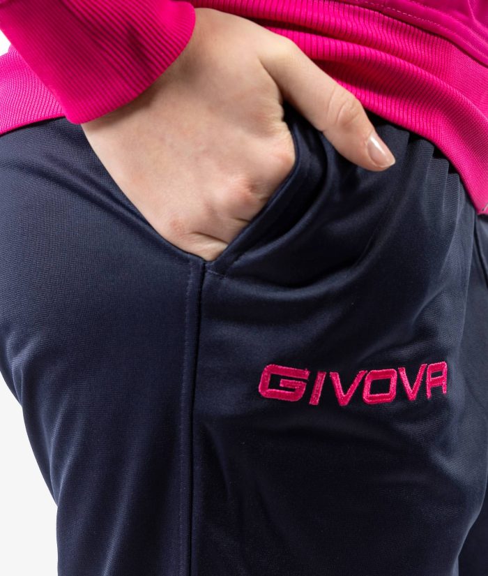 Tuta GIVOVA TORINO FUXIA BLU Triacetato Set Unisex Sportivo Da Ginnastica Felpa Con Zip Pantaloni Tracksuit Bicolore GIOSAL