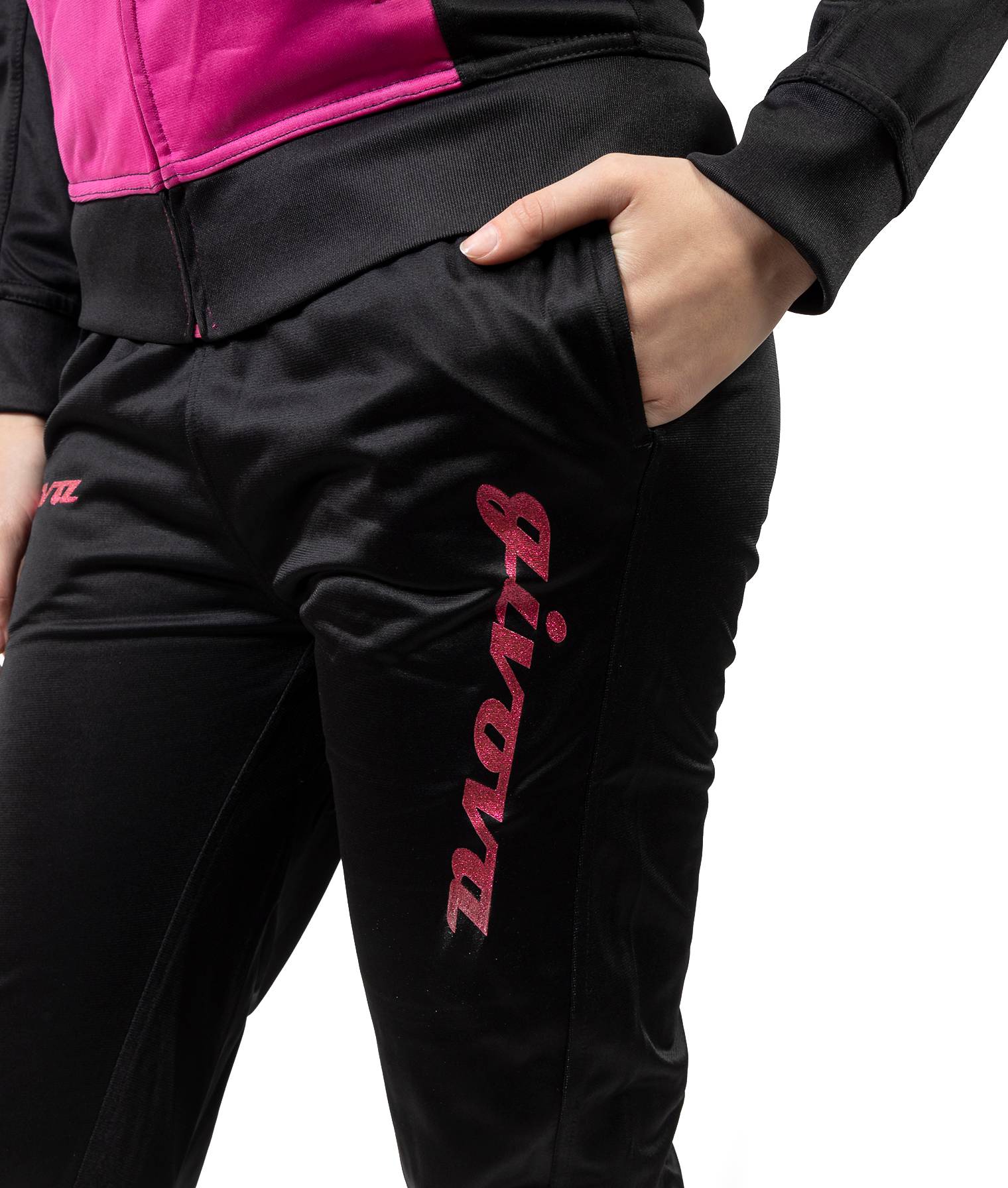 Tuta GIVOVA VISA LUXURY FUXIA NERO Triacetato Set Unisex Sportivo Da Ginnastica Felpa Con Zip Pantaloni Tracksuit GIOSAL