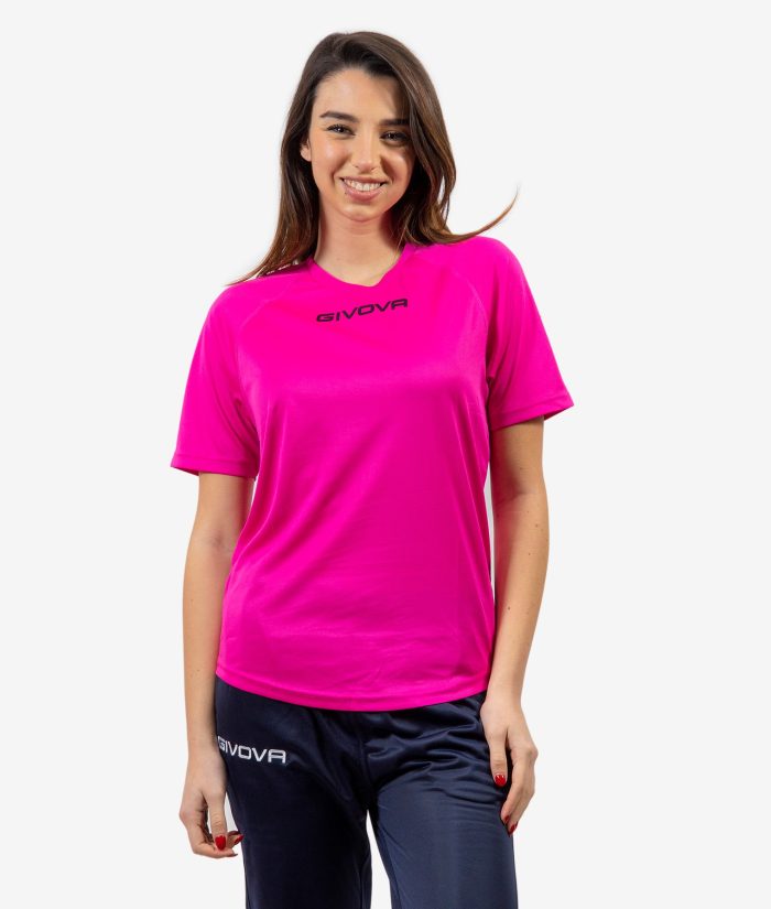 T-shirt GIVOVA ONE MICROFORATA FUXIA Mesh Unisex Maglia Sportiva Comoda Tinta Unita GIOSAL