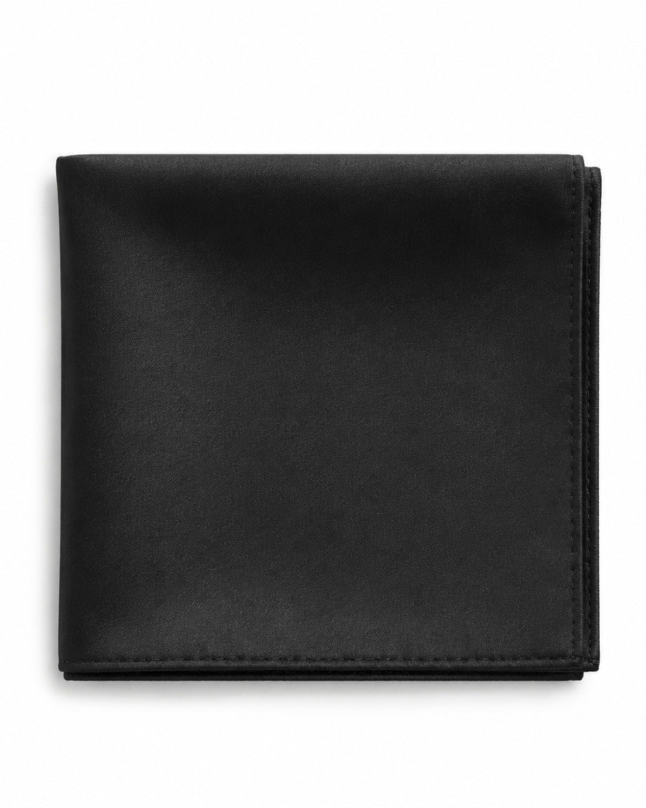 Pochette da taschino uomo unisex fazzoletto satinato tinta unita nero GIOSAL-FZ1003A
