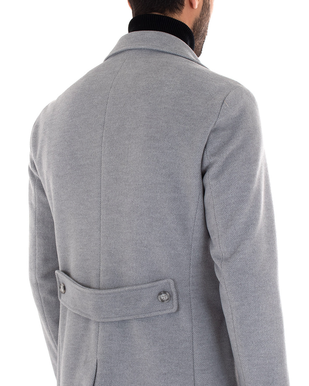 Double-breasted Men's Coat Jacket With Elegant Gray Collar GIOSAL-G2759A