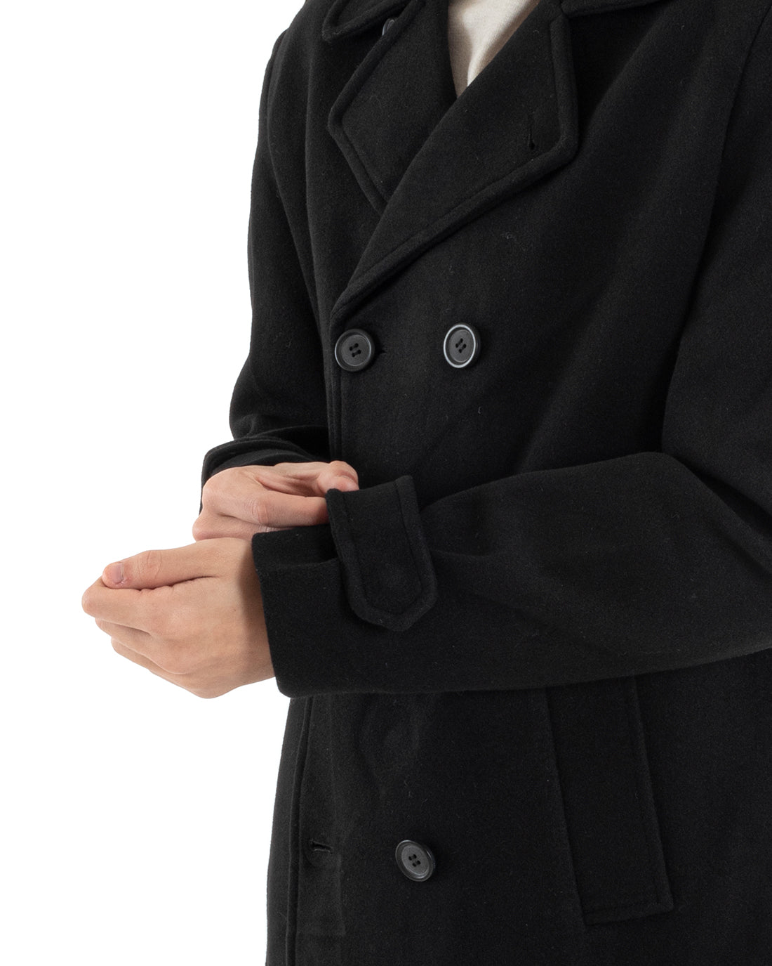 Double-breasted Coat Men's Jacket Long Black Jacket Elegant Jacket GIOSAL-G2991A