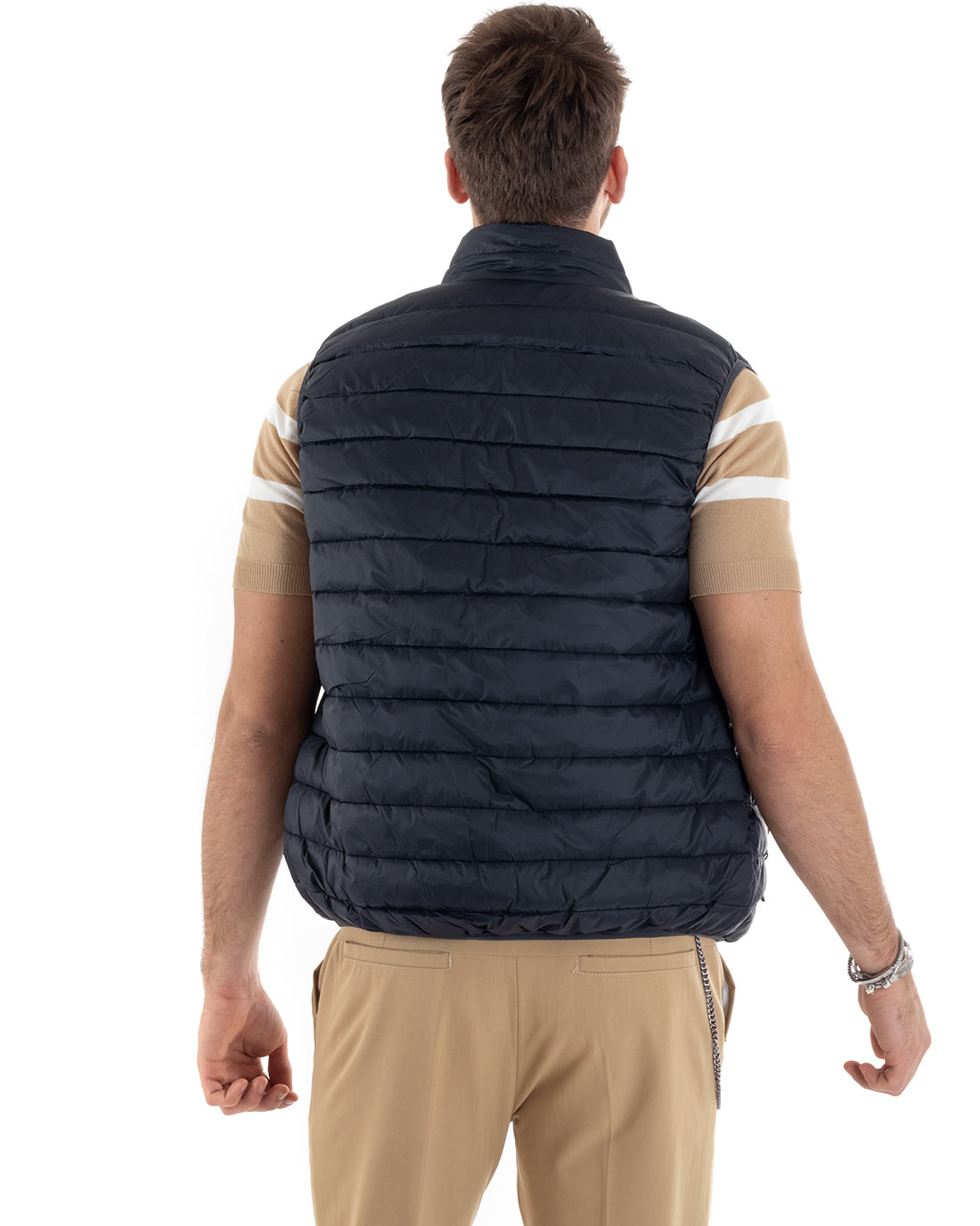 Men's Vest Armhole Jacket Solid Color Blue Casual Basic GIOSAL-G3036A