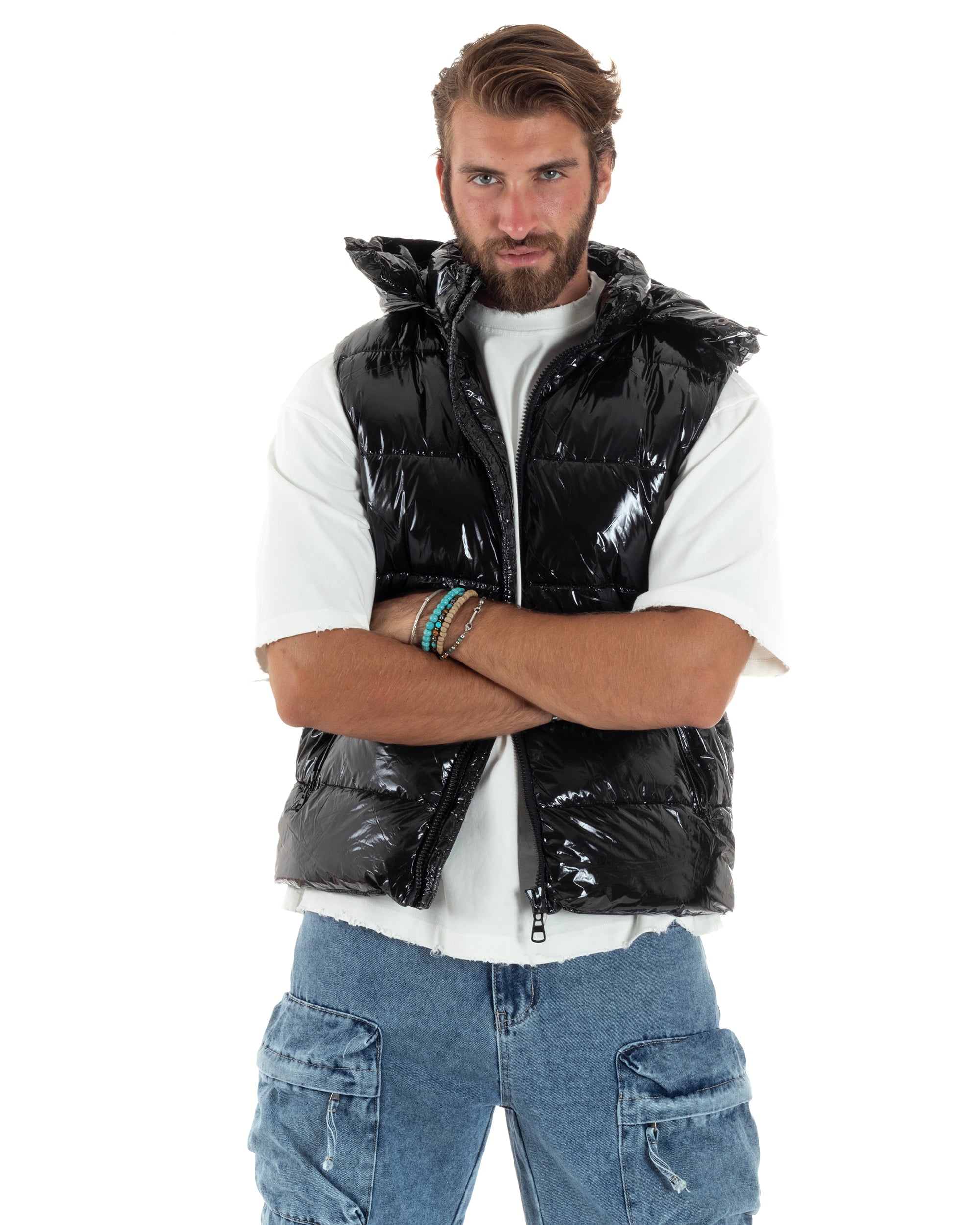 Gilet jeans uomo con cappuccio online